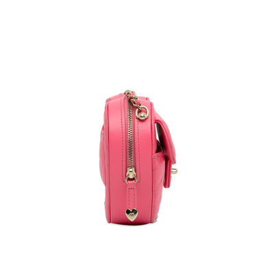 Pink Chanel Mini CC in Love Heart Crossbody Bag