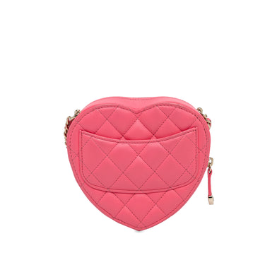 Pink Chanel Mini CC in Love Heart Crossbody Bag