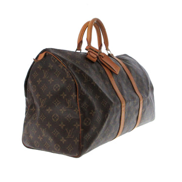 Brown Louis Vuitton Monogram Keepall 50 Travel Bag