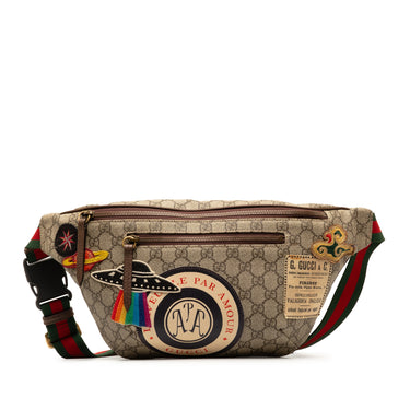 Brown Gucci GG Supreme Courrier Belt Bag