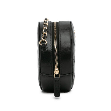 Black Chanel Quilted Lambskin Round Crossbody