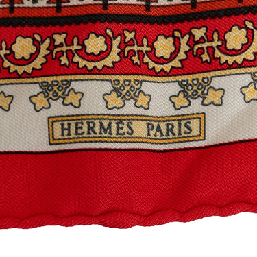 Red Hermes Brins Dor Silk Scarf Scarves