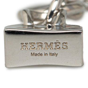 Silver Hermès Amulettes Birkin Pendant Necklace