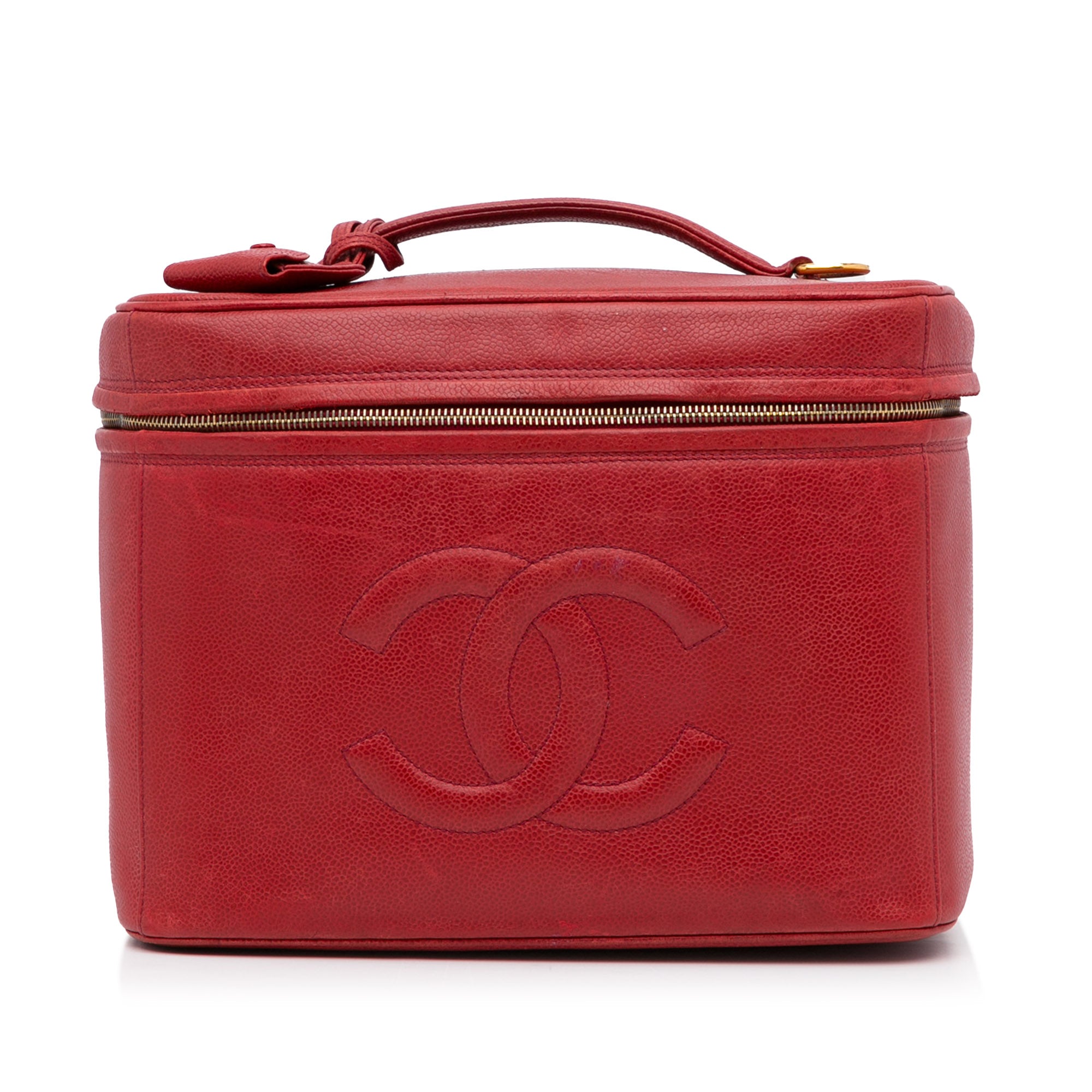 Red Chanel Caviar CC Lunch Box Vanity Case – Designer Revival