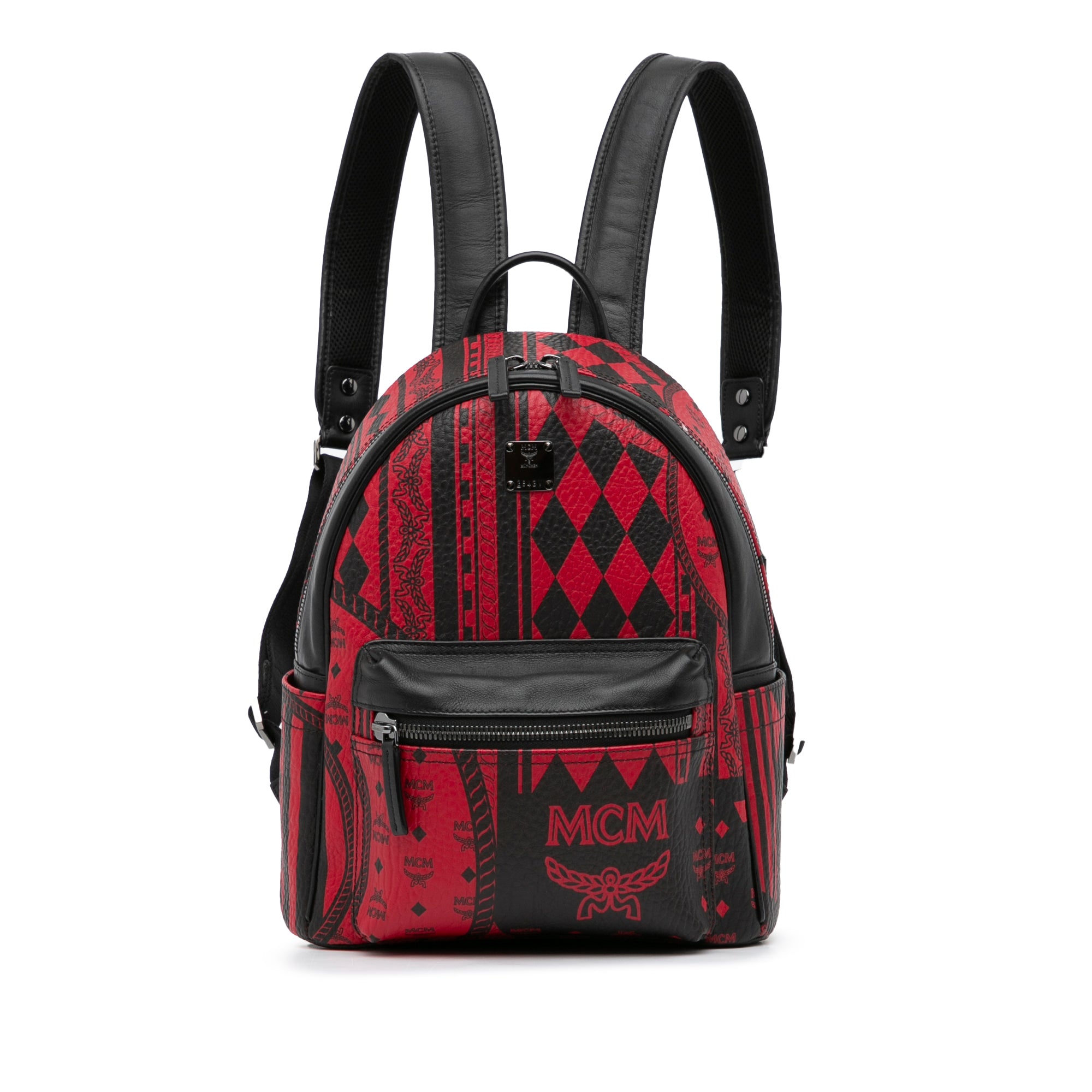 Red MCM Visetos Stark Backpack – Designer Revival