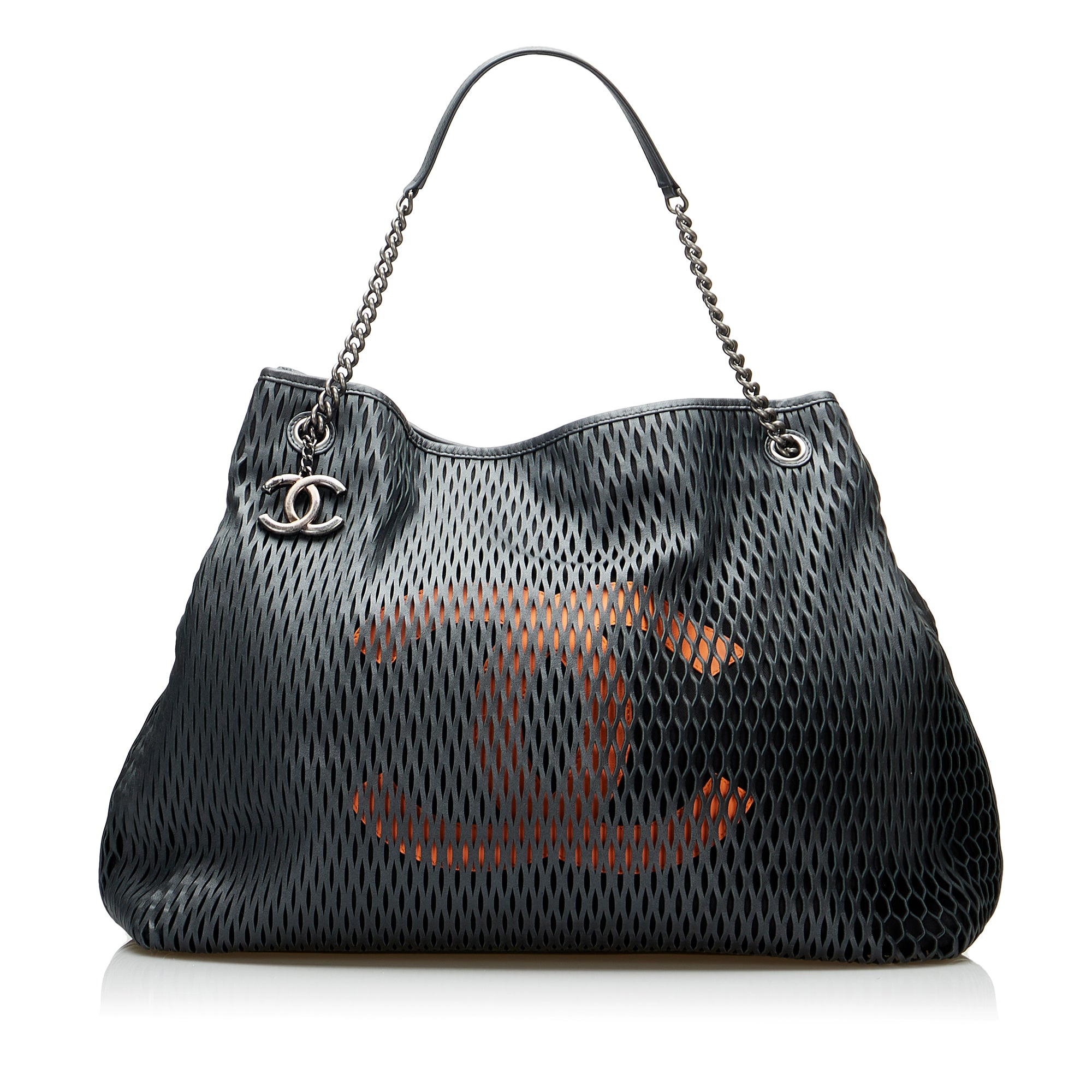 Chanel Black Perforated Leather Rodeo Drive Tote.  Luxury, Lot #56184