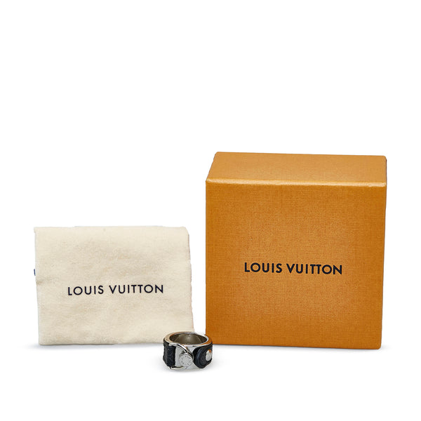Louis Vuitton Monogram Eclipse Berg M Ring M64242 Black Silver Metal  Leather Men's LOUIS VUITTON