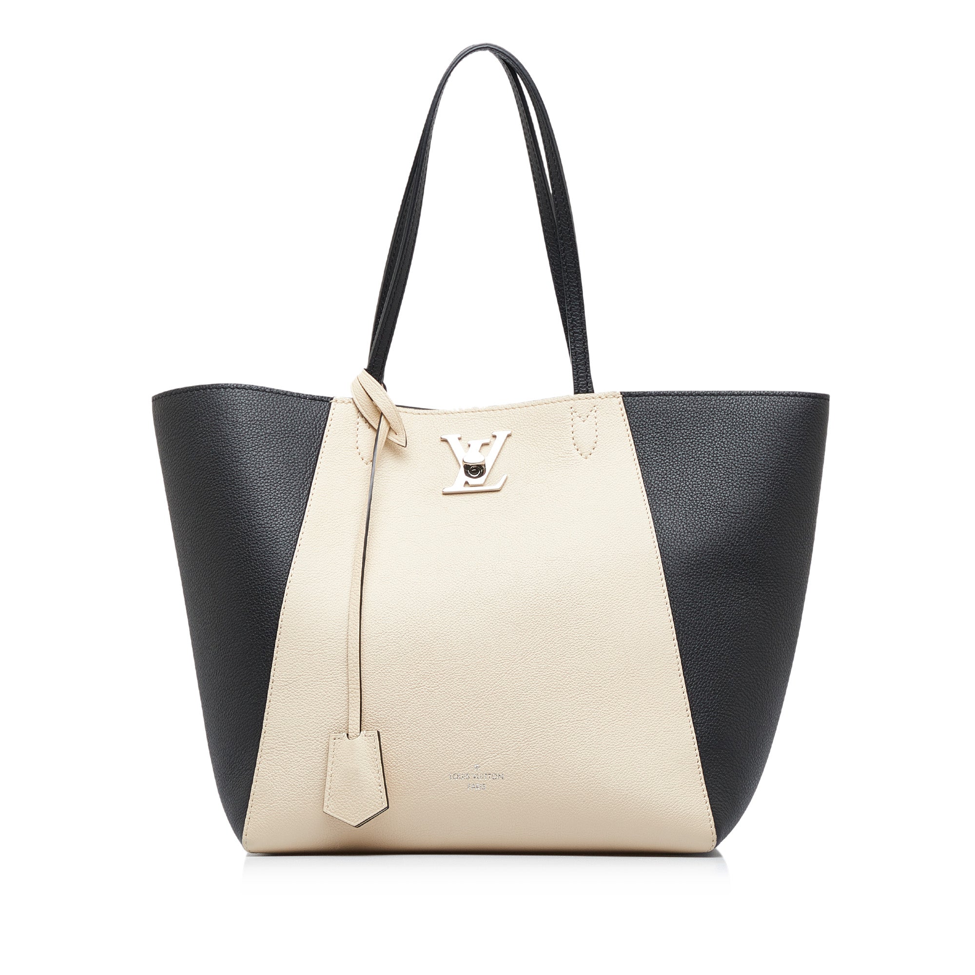 White Louis Vuitton LockMe Cabas Tote Bag