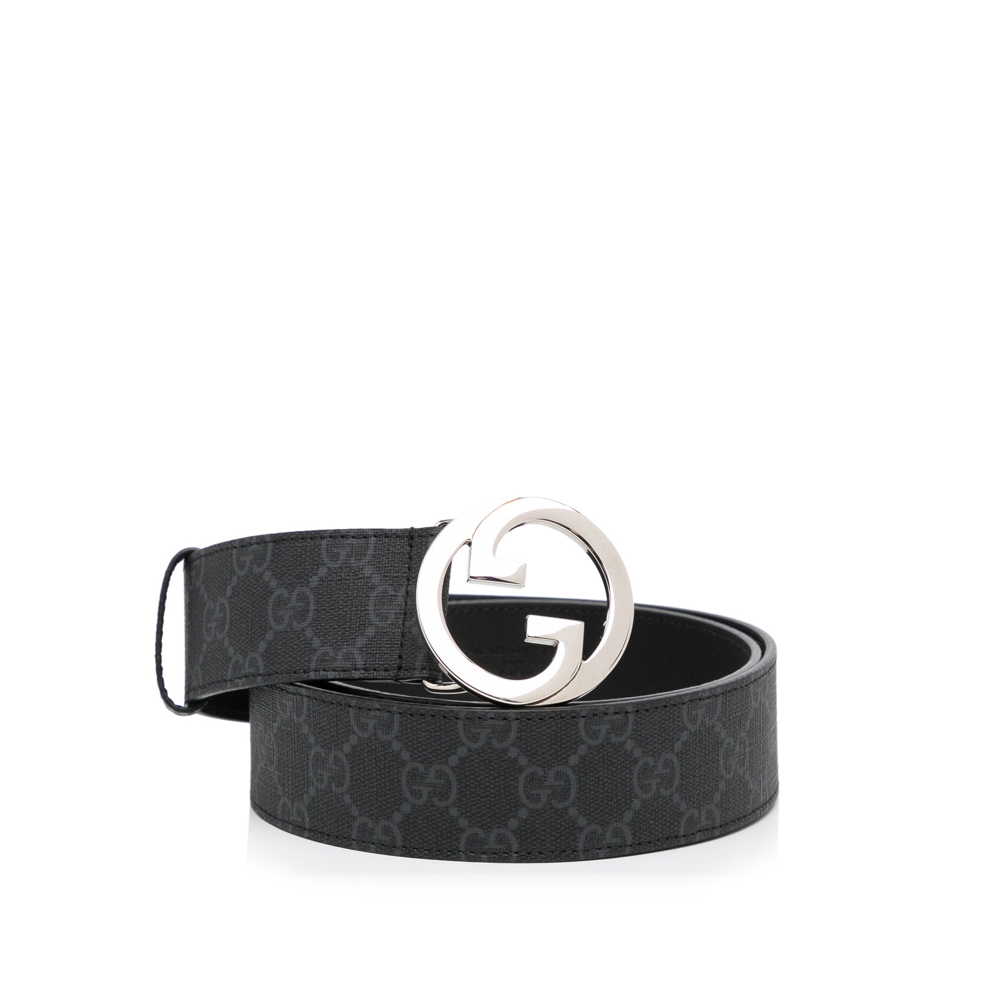 Black Gucci GG Supreme Belt