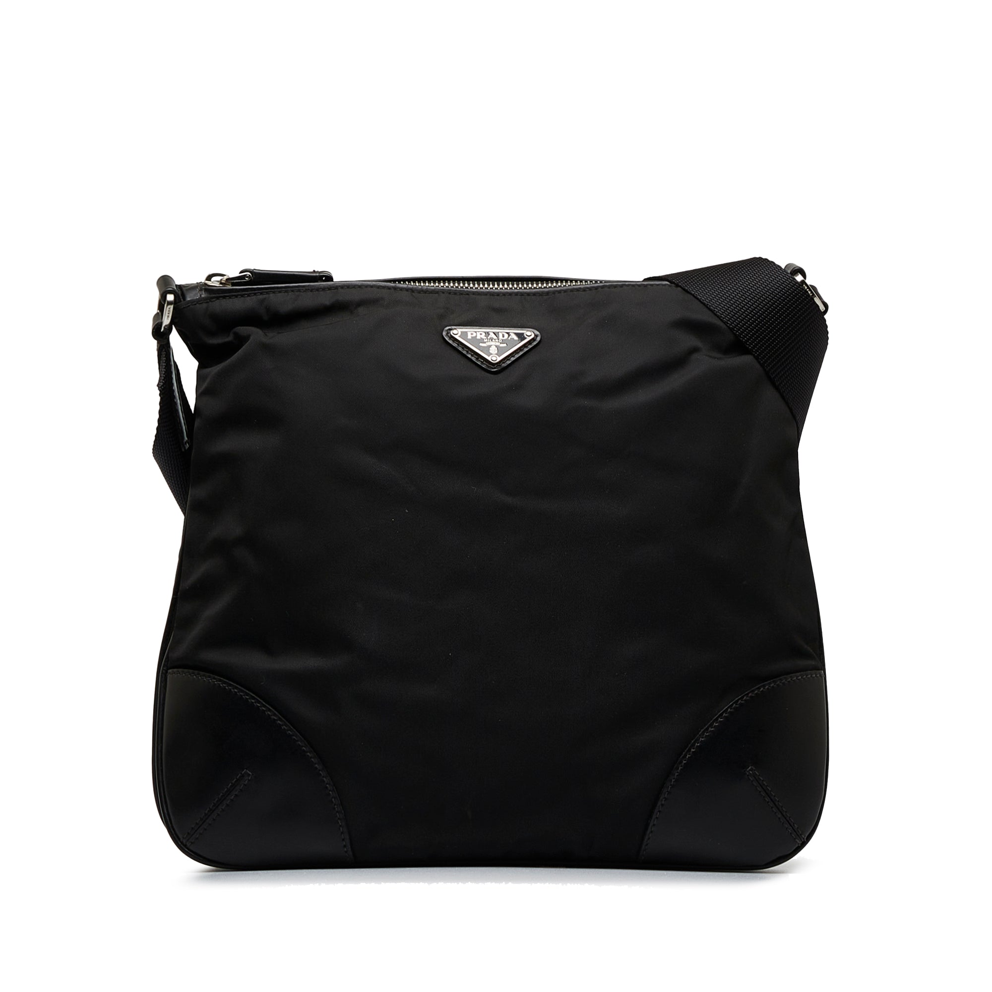 Prada Leather Bag With Shoulder Strap in Gray for Men