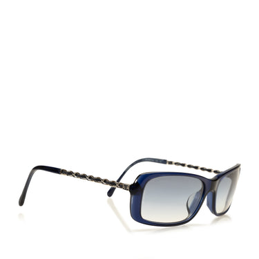 Blue Chanel Round Tinted Sunglasses - Designer Revival