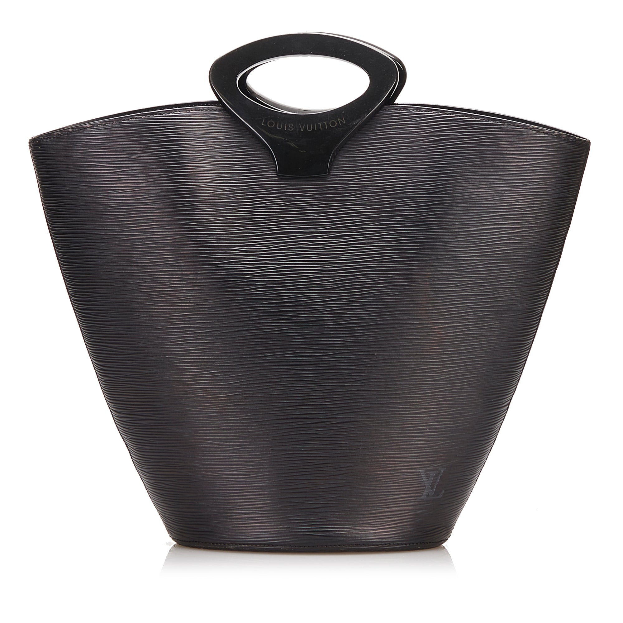 LOUIS VUITTON. Black epi leather bag, Alma model, gild…