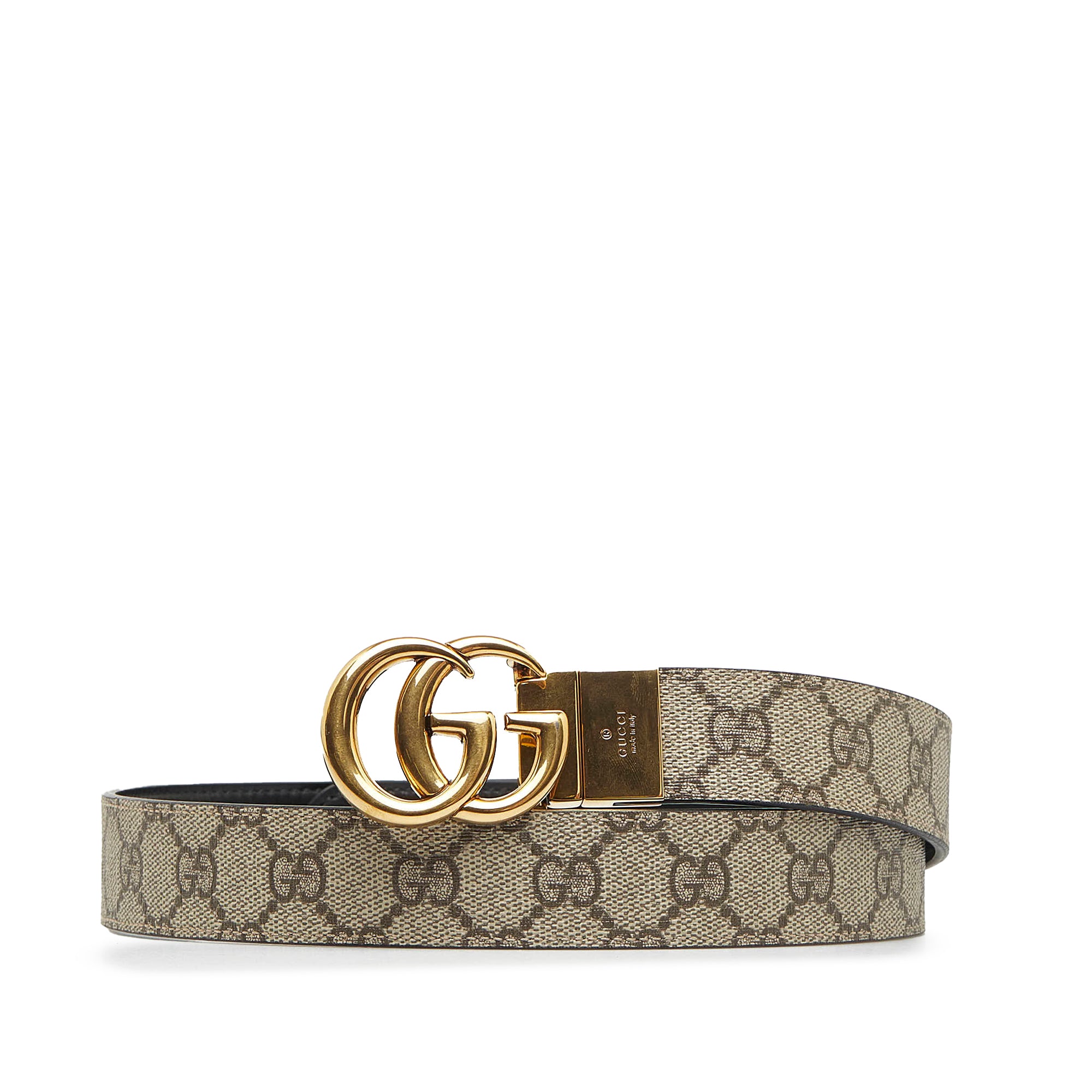 Brown Gucci GG Supreme Reversible GG Marmont Belt – Designer Revival