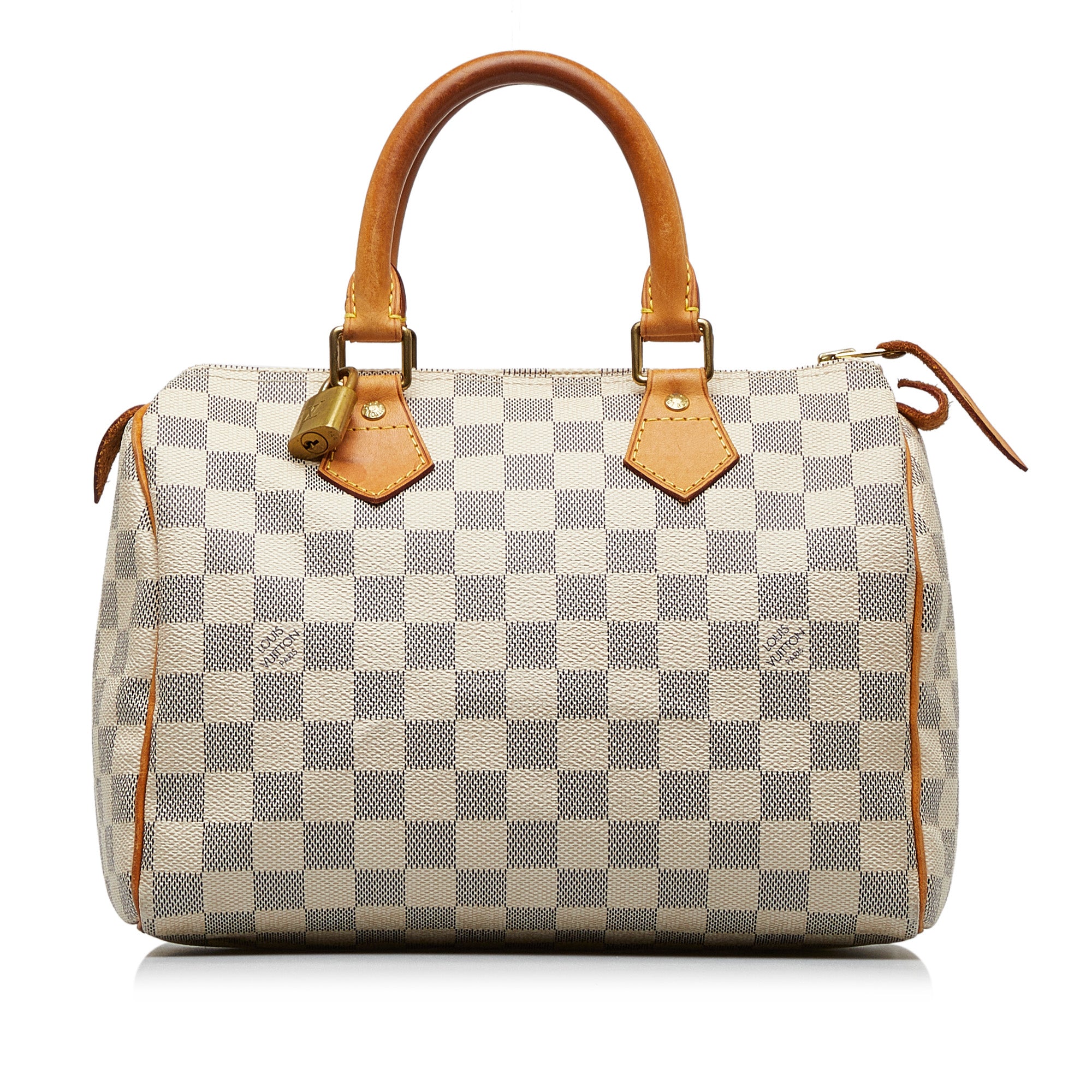 White Louis Vuitton Damier Azur Speedy 25 Boston Bag