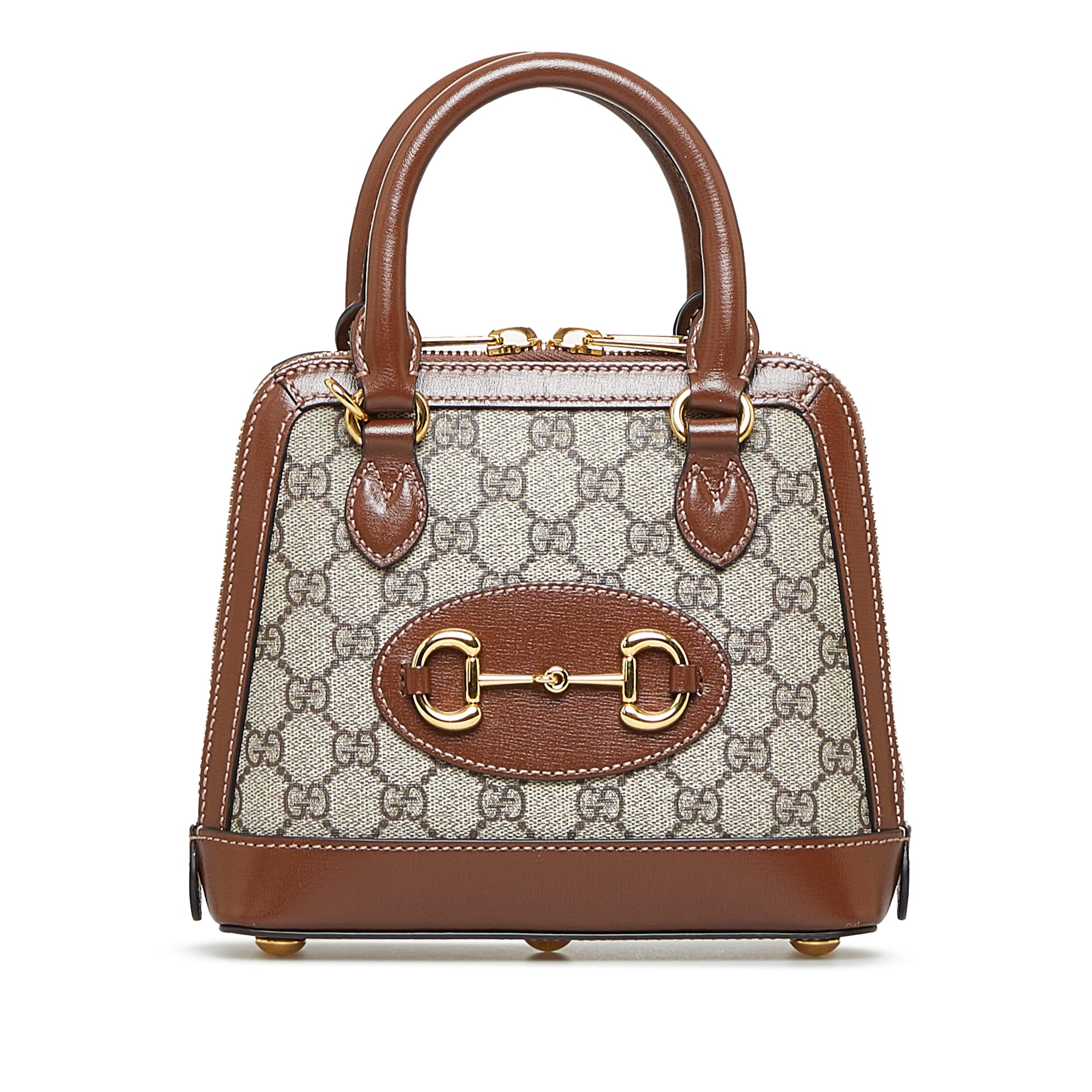 Gucci Horsebit 1955 mini rounded bag in brown leather