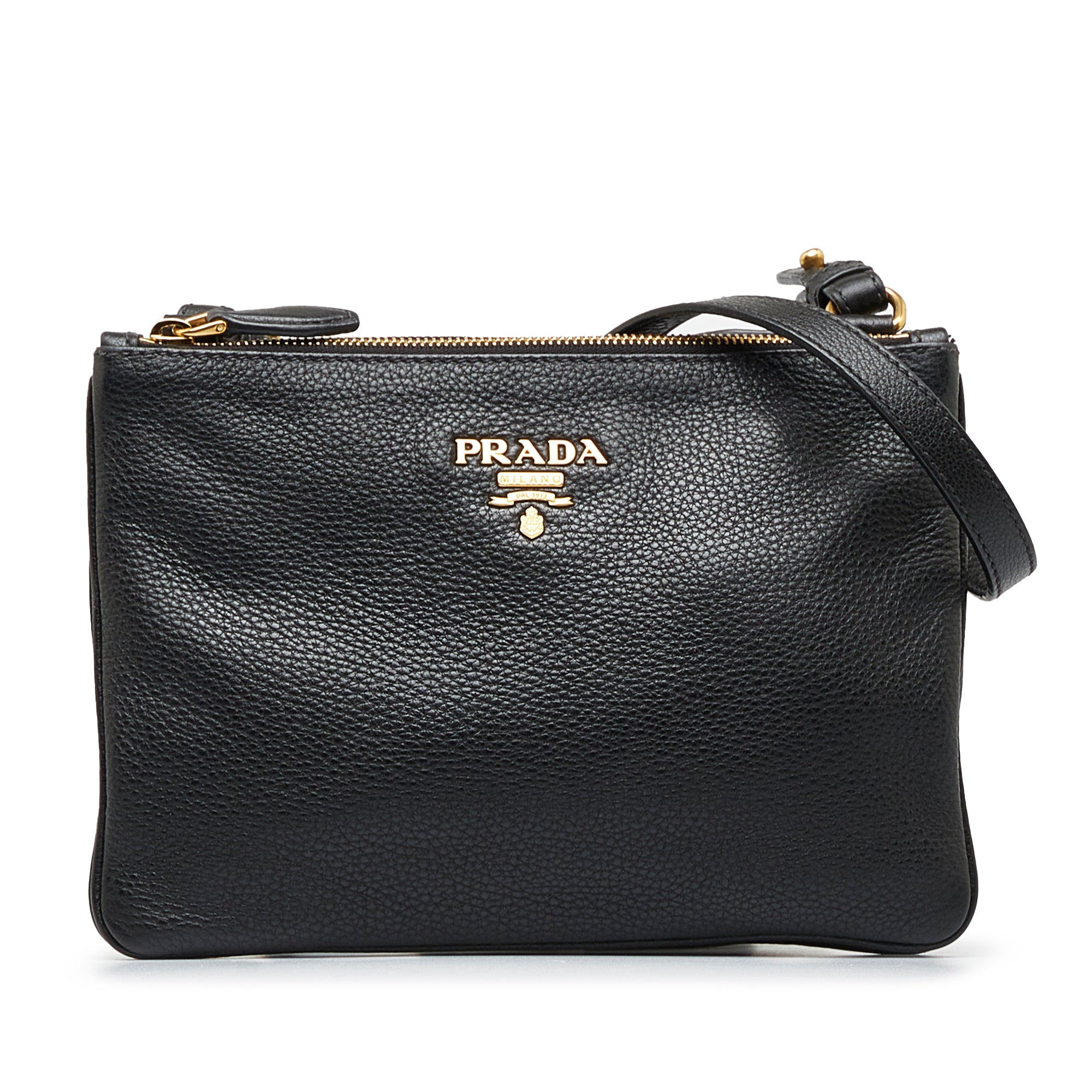 Prada Saffiano Leather Zip Crossbody Bag