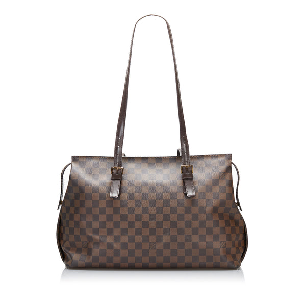Louis Vuitton Paris Womens Chelsea Damier Ebene Canvas Tote Handbag