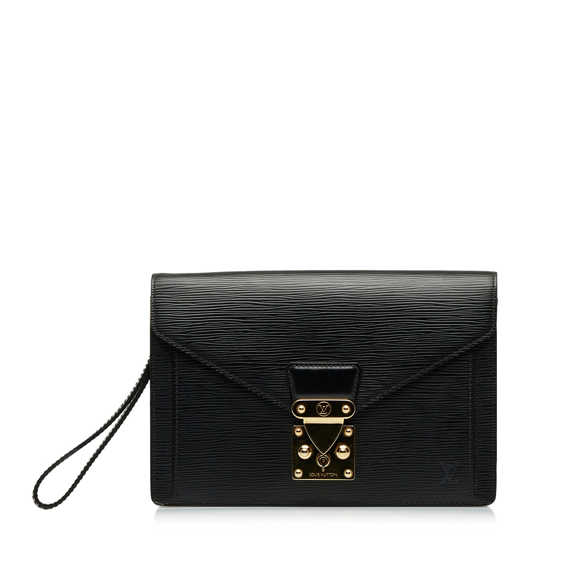 Black Louis Vuitton Epi Pochette Sellier Dragonne Clutch Bag