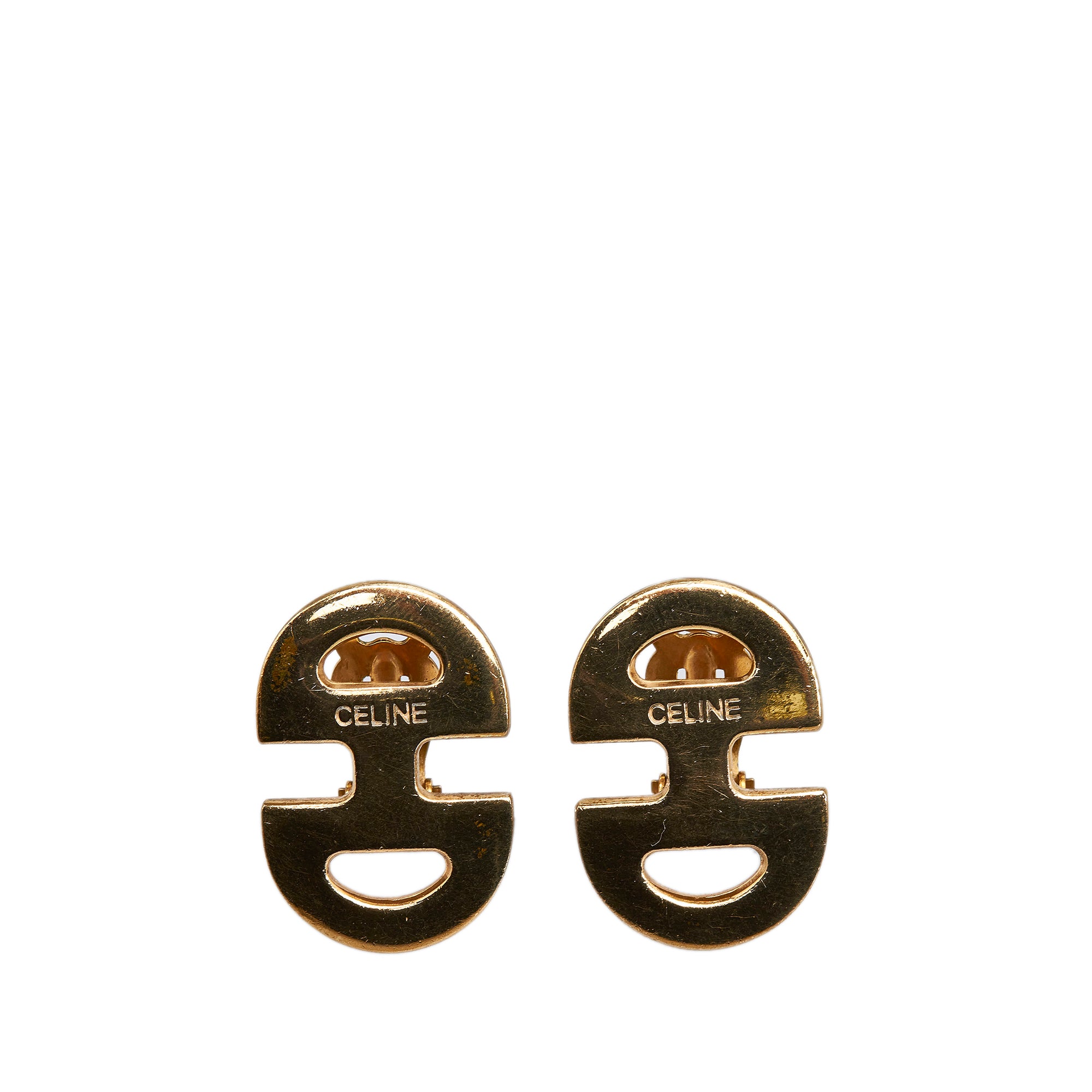 Gold Celine Gold-Tone Clip On Earrings – Designer Revival