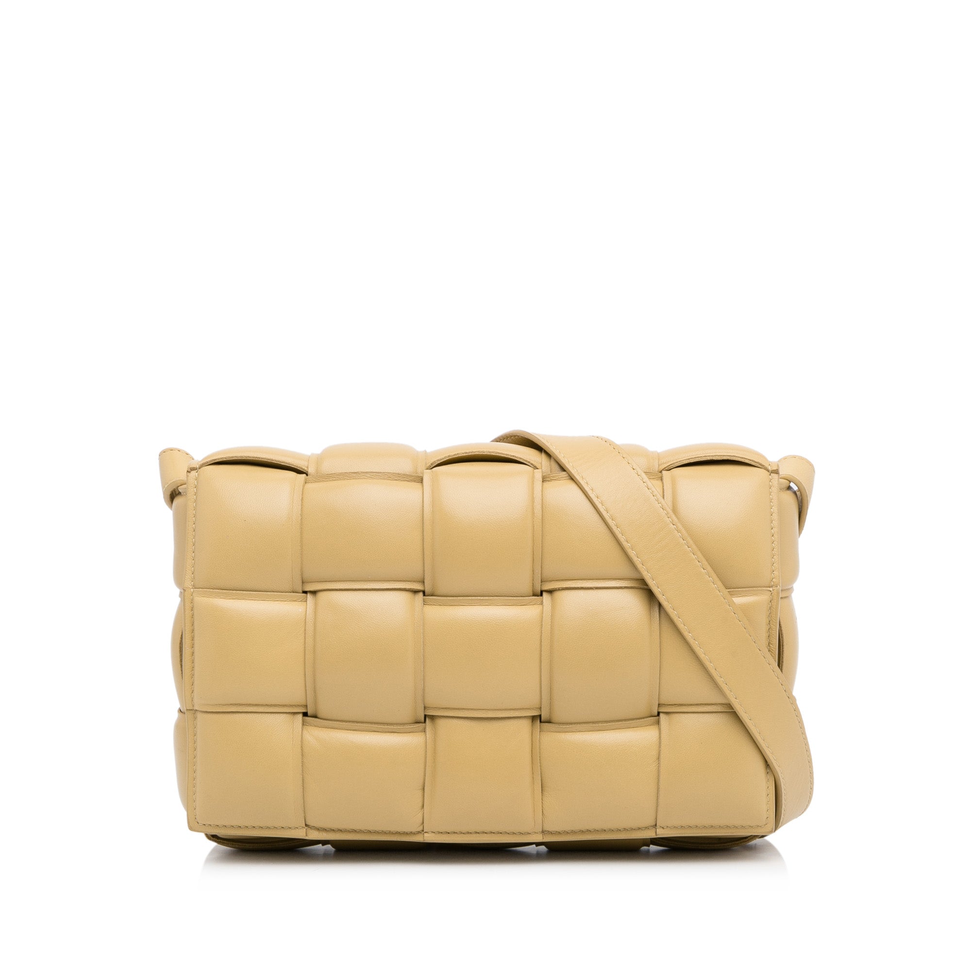Cassette Leather Shoulder Bag in Beige - Bottega Veneta