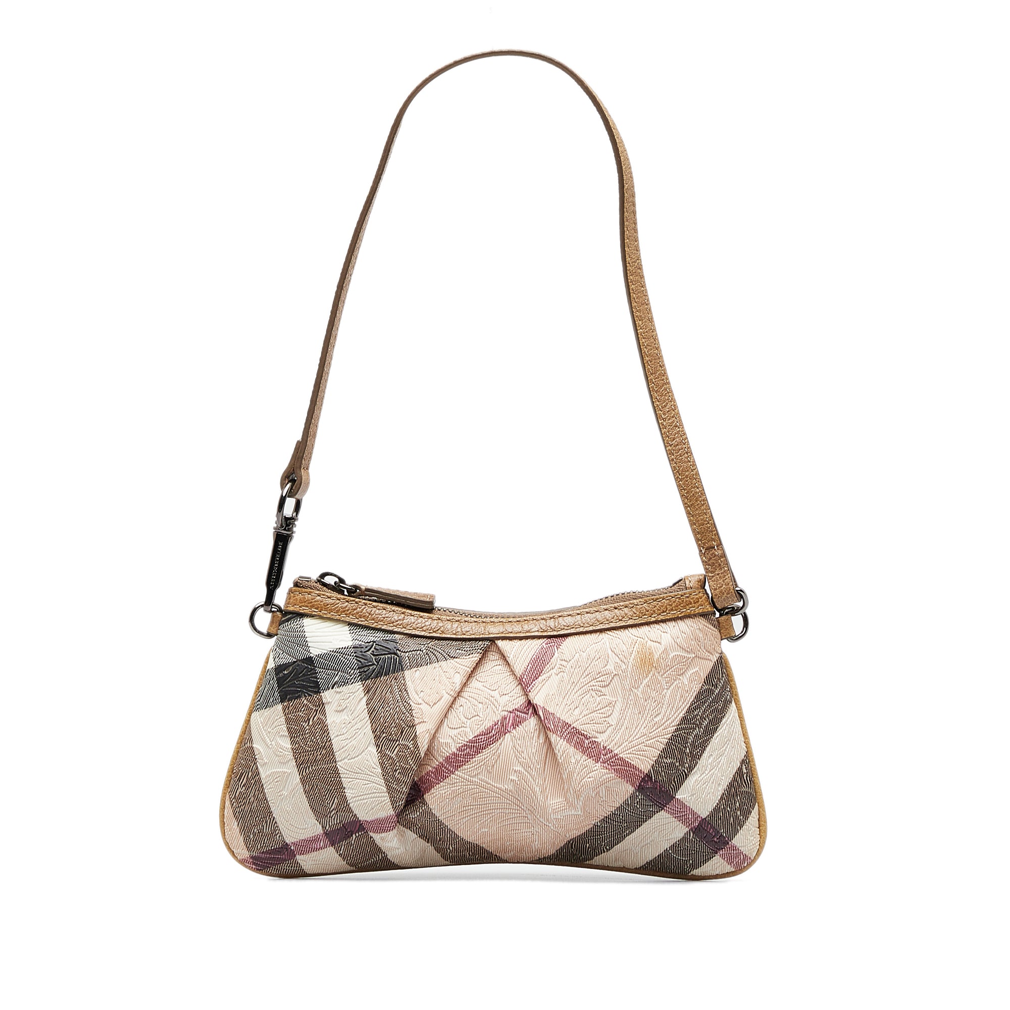Beige Burberry Embossed Nova Check Shoulder Bag – Designer Revival