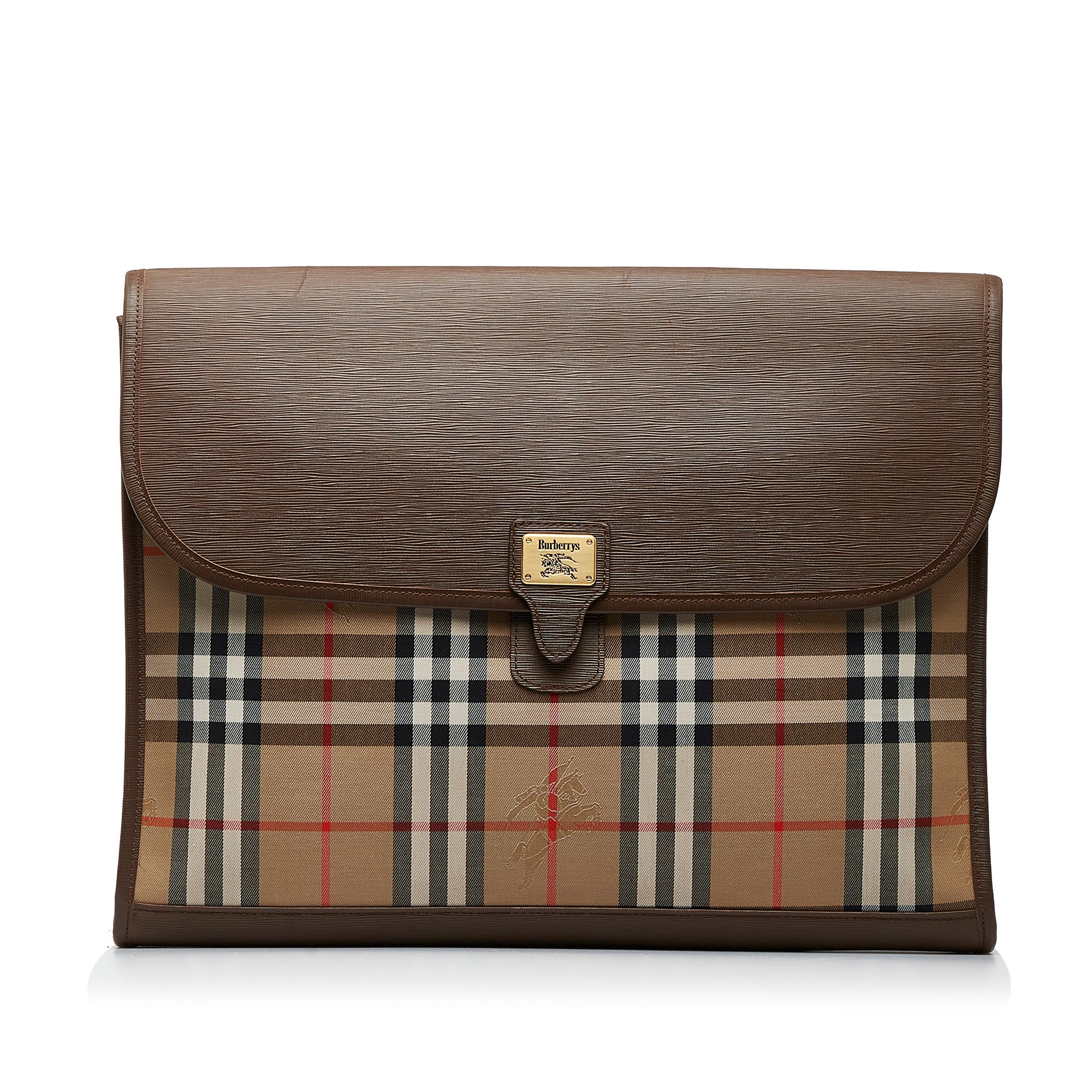 Brown Burberry Haymarket Check Clutch Bag – Designer Revival