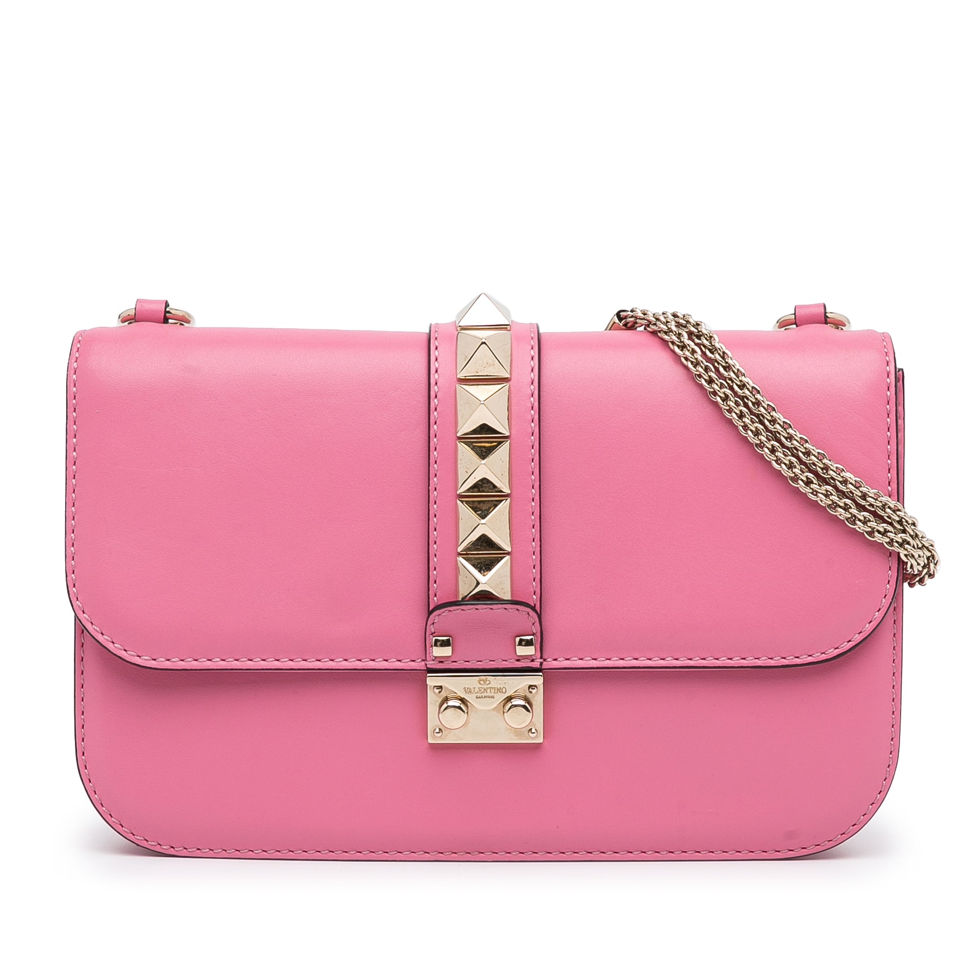 Pink Valentino Rockstud Glam Lock Crossbody Bag