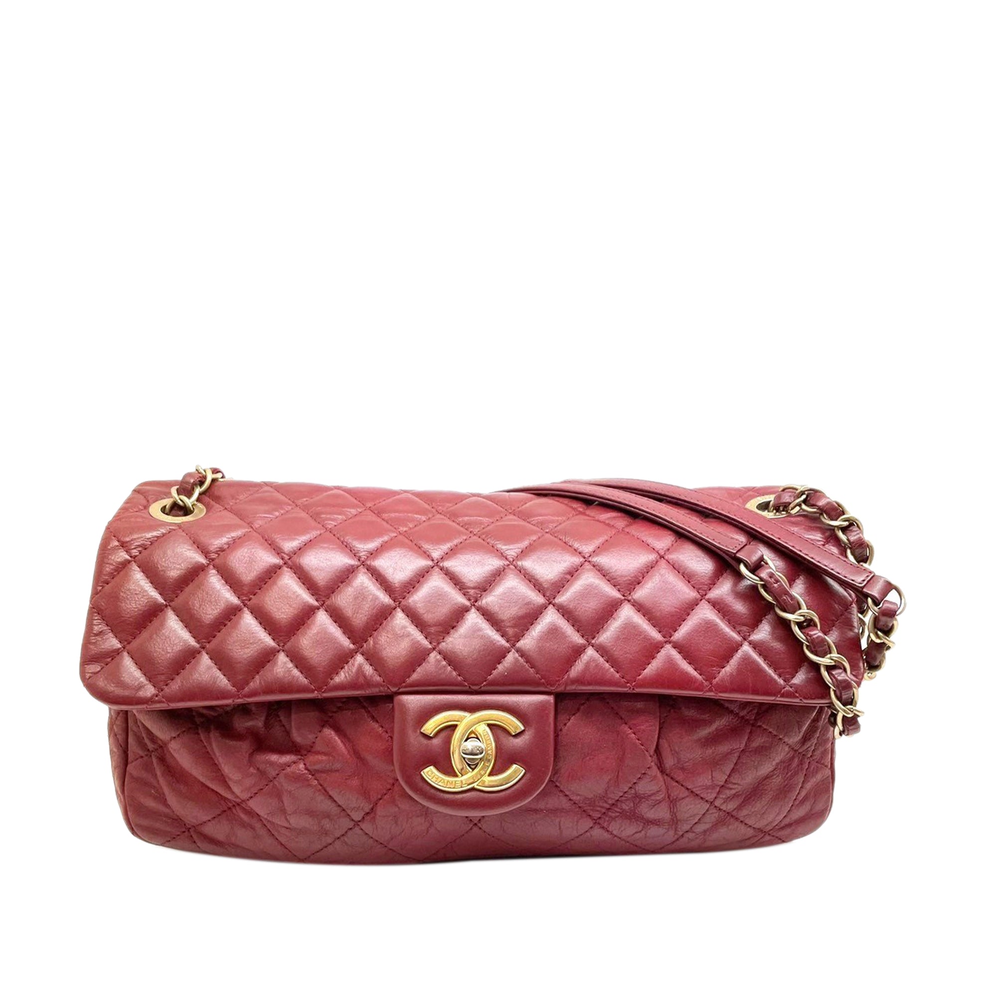 Chanel - Authenticated Timeless Classique Top Handle Handbag - Leather Burgundy for Women, Never Worn