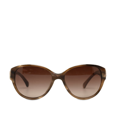 Brown Chanel Square Tinted Sunglasses - Designer Revival