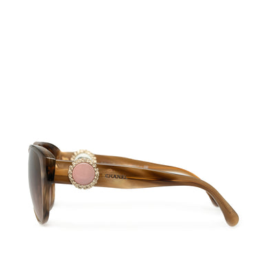 Brown Chanel Square Tinted Sunglasses - Designer Revival