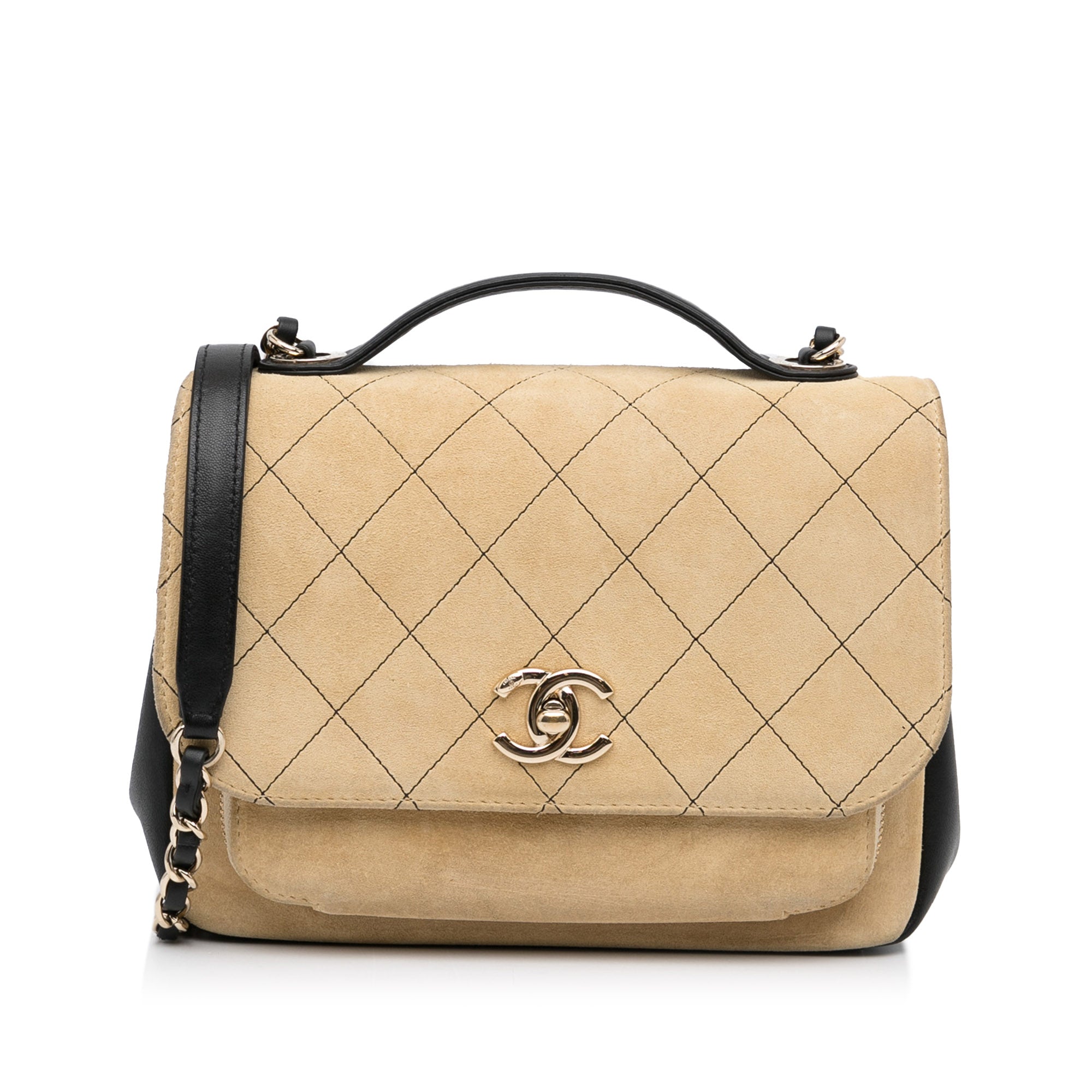Beige Chanel Business Affinity Suede Flap Satchel – Designer Revival