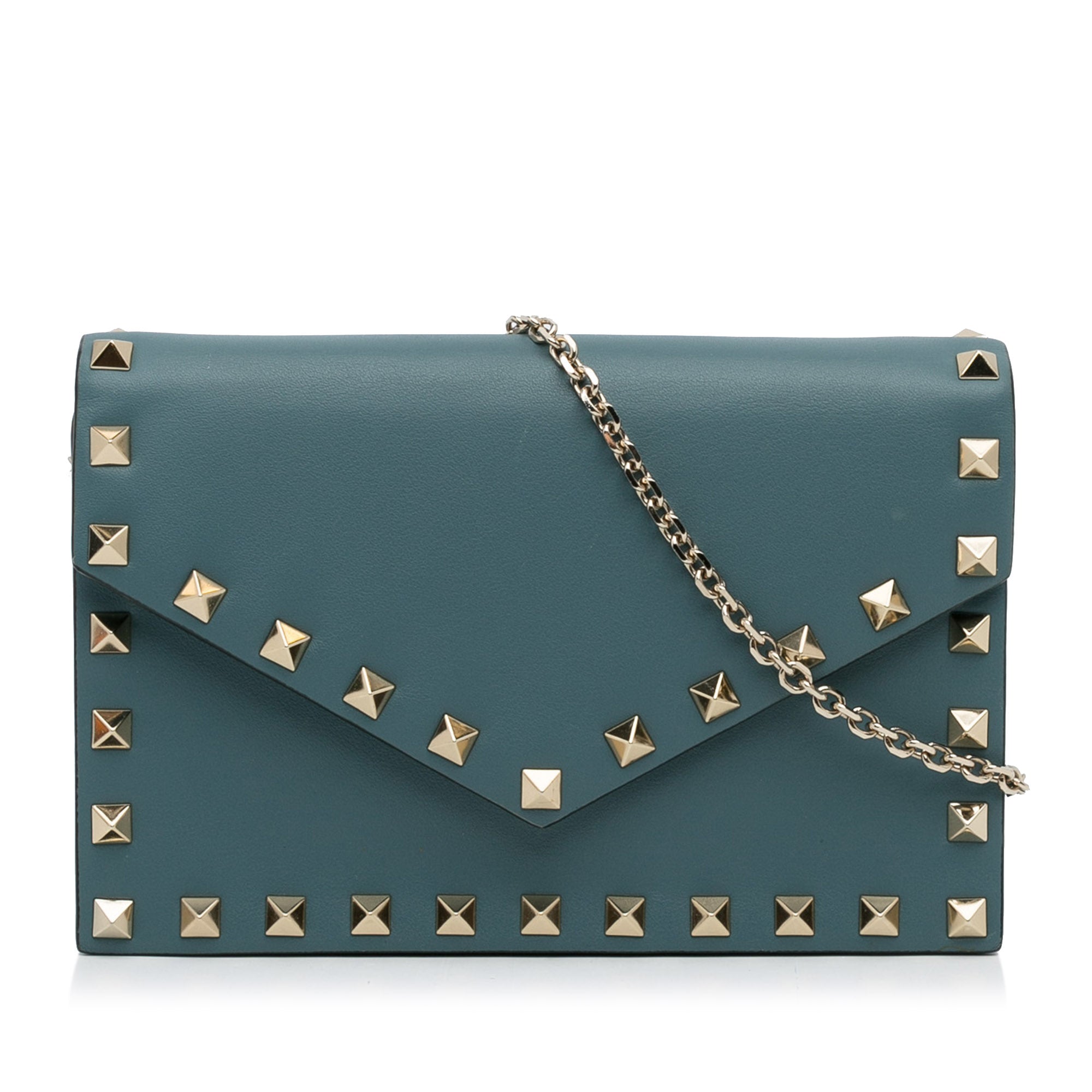 Blue Valentino Rockstud Envelope Wallet on Chain Crossbody Bag – Designer  Revival