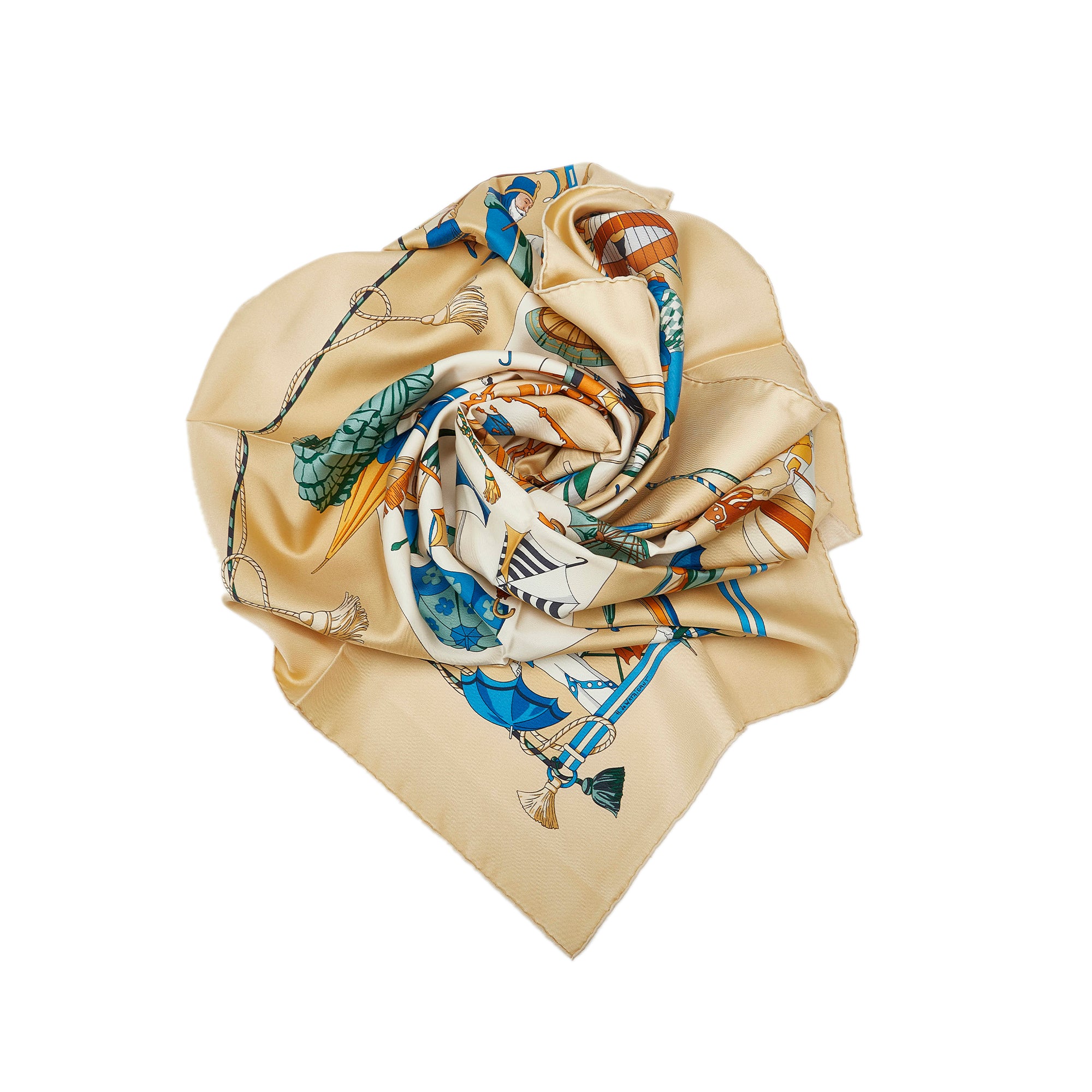 Beige Hermes Ombrelles et Parapluies Silk Scarf Scarves – Designer