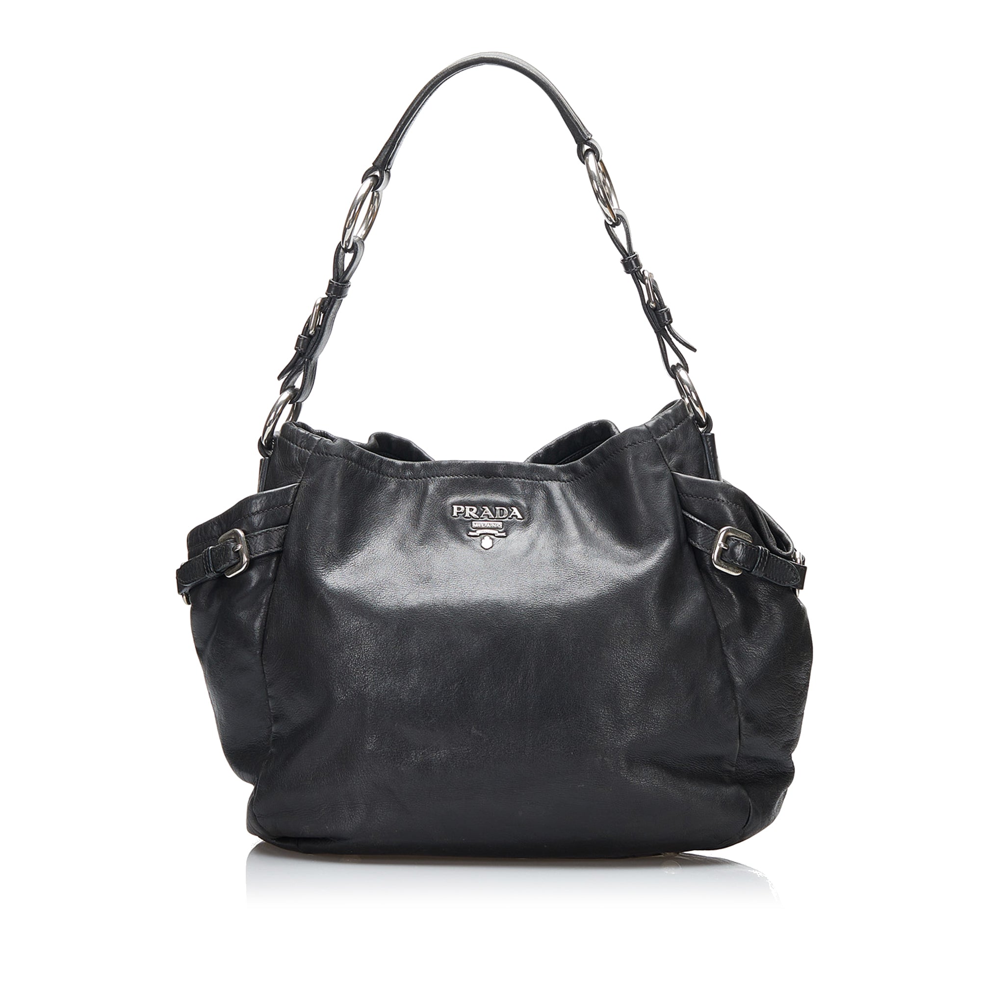 Prada Vintage - Leather Shoulder Bag - Black - Leather Handbag