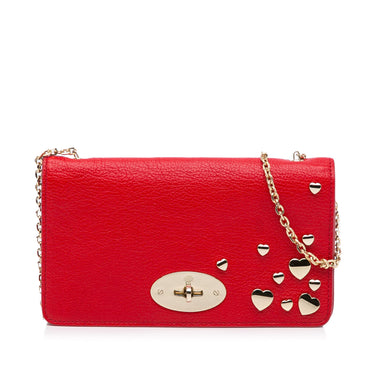 Red Mulberry Bayswater Valentines Wallet on Chain Crossbody Bag - Designer Revival