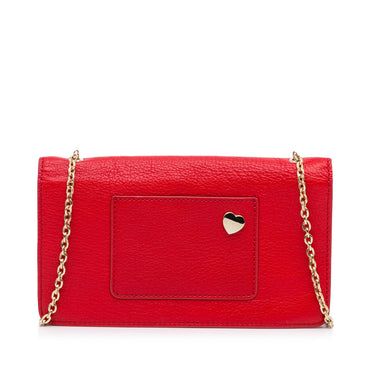Red Mulberry Bayswater Valentines Wallet on Chain Crossbody Bag - Designer Revival