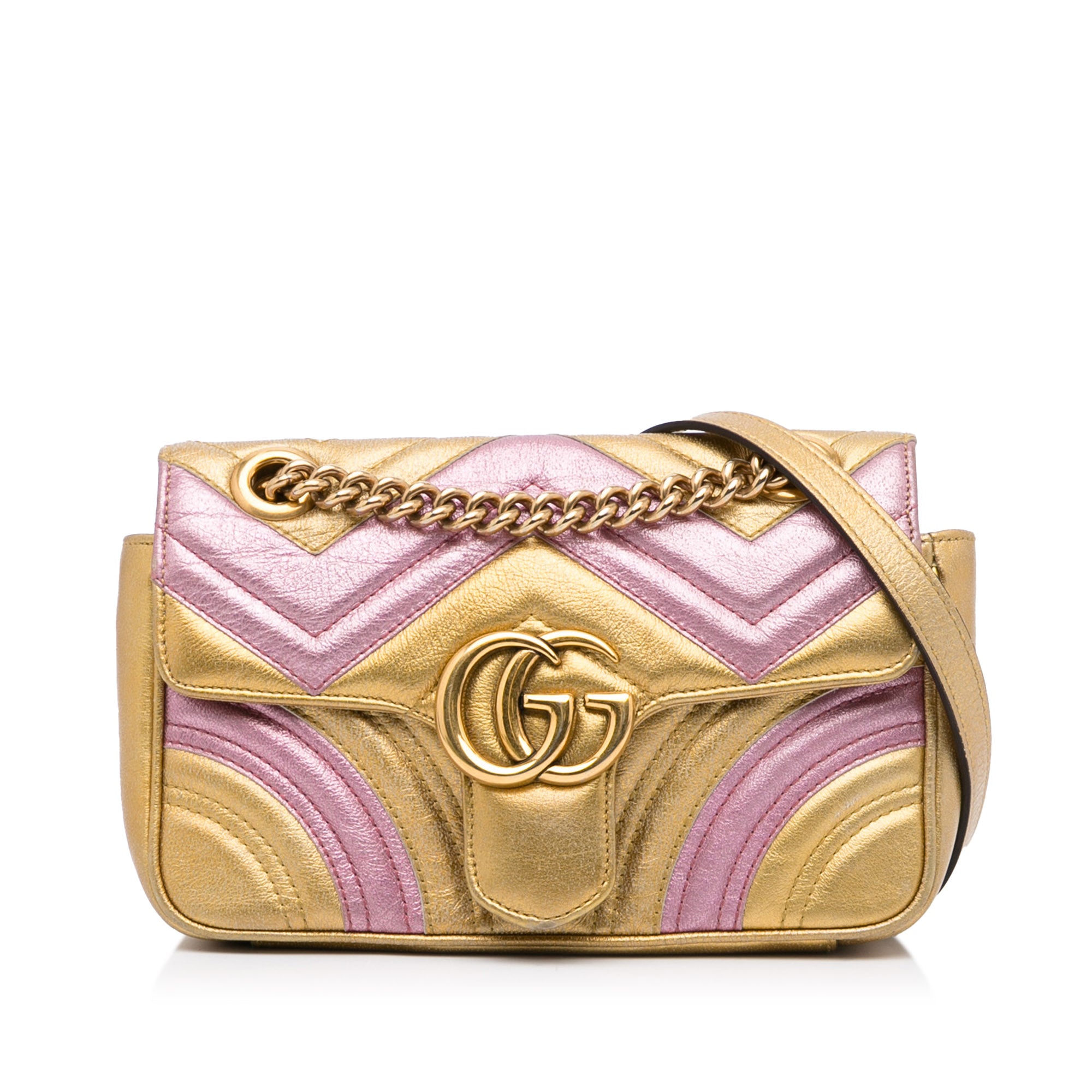 Gucci Purple Mini Handbag with Gold Chain