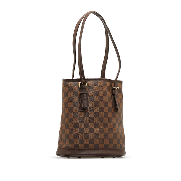 Shop for Louis Vuitton Damier Ebene Canvas Leather Bucket Marais PM Bag -  Shipped from USA