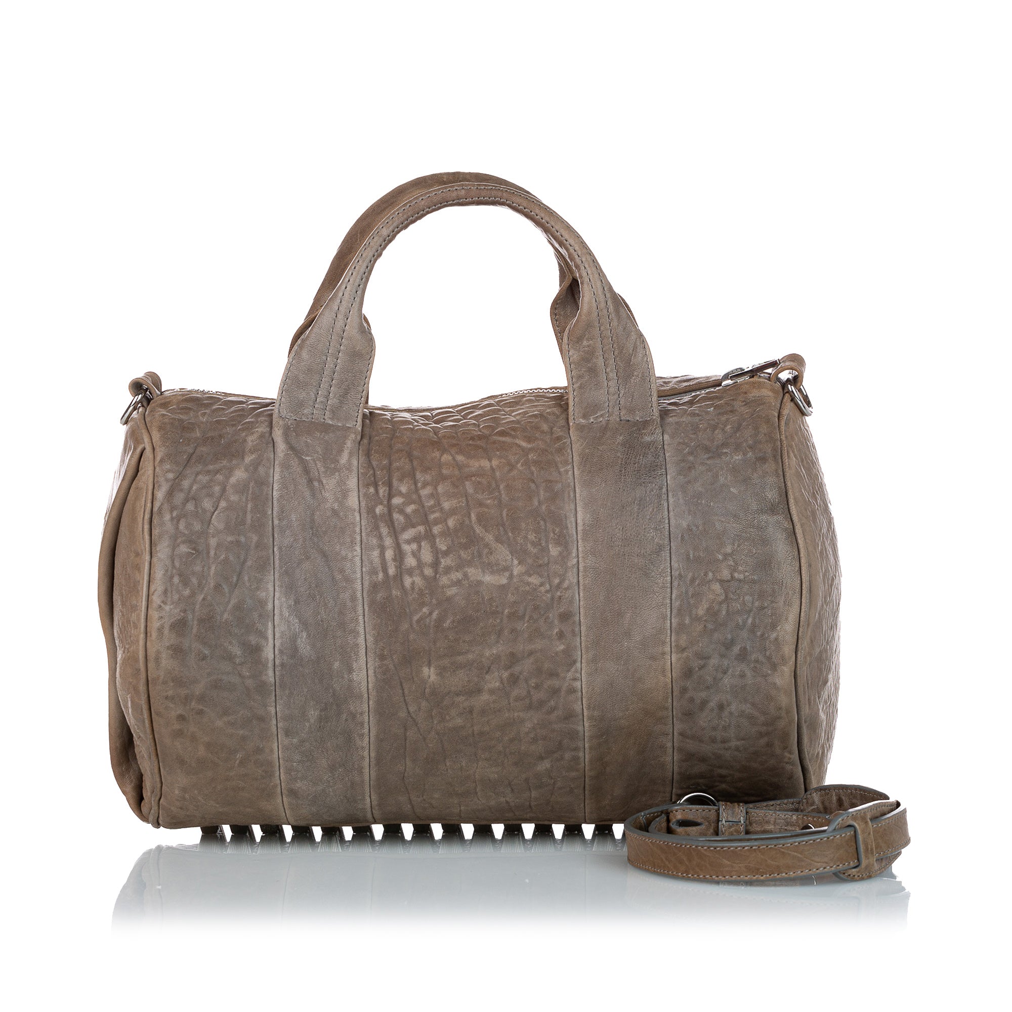 Leather satchel Alexander Wang Grey in Leather - 42557316