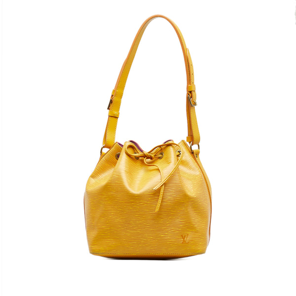 Louis Vuitton Authentic Epi leather Noe bucket bag black gold