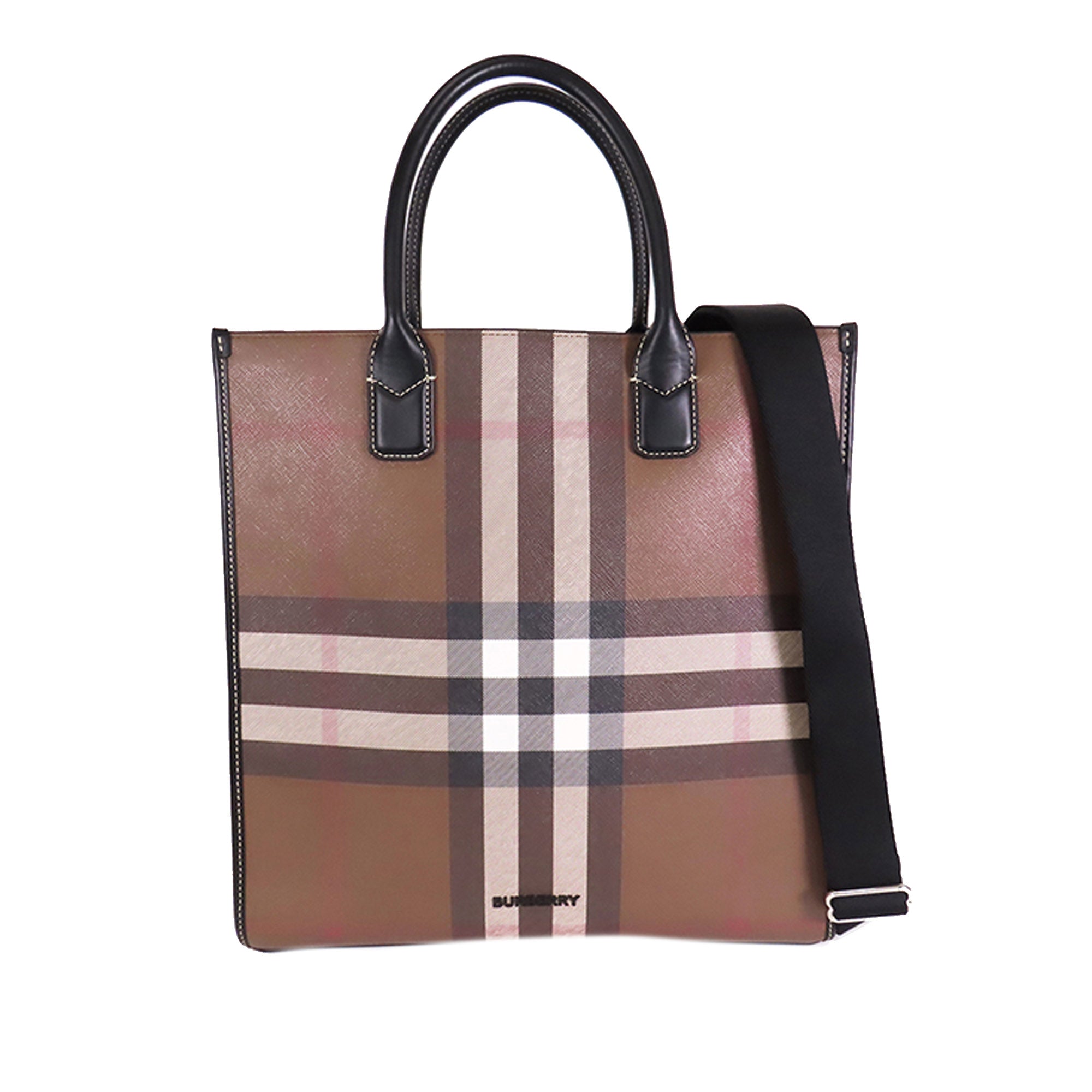 Burberry Medium leather-trimmed canvas tote bag