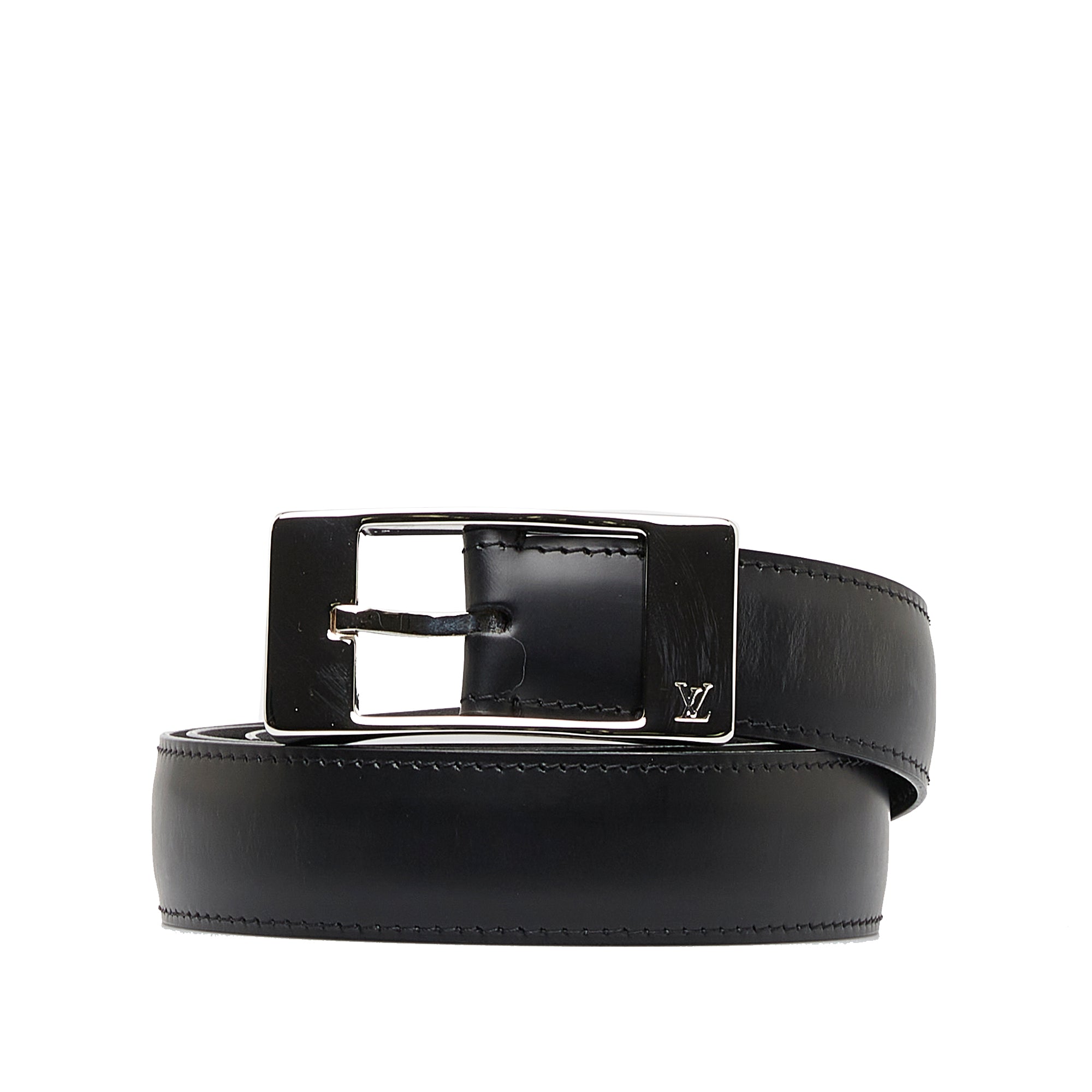 Louis Vuitton - Authenticated Initiales Belt - Leather Black for Women, Very Good Condition