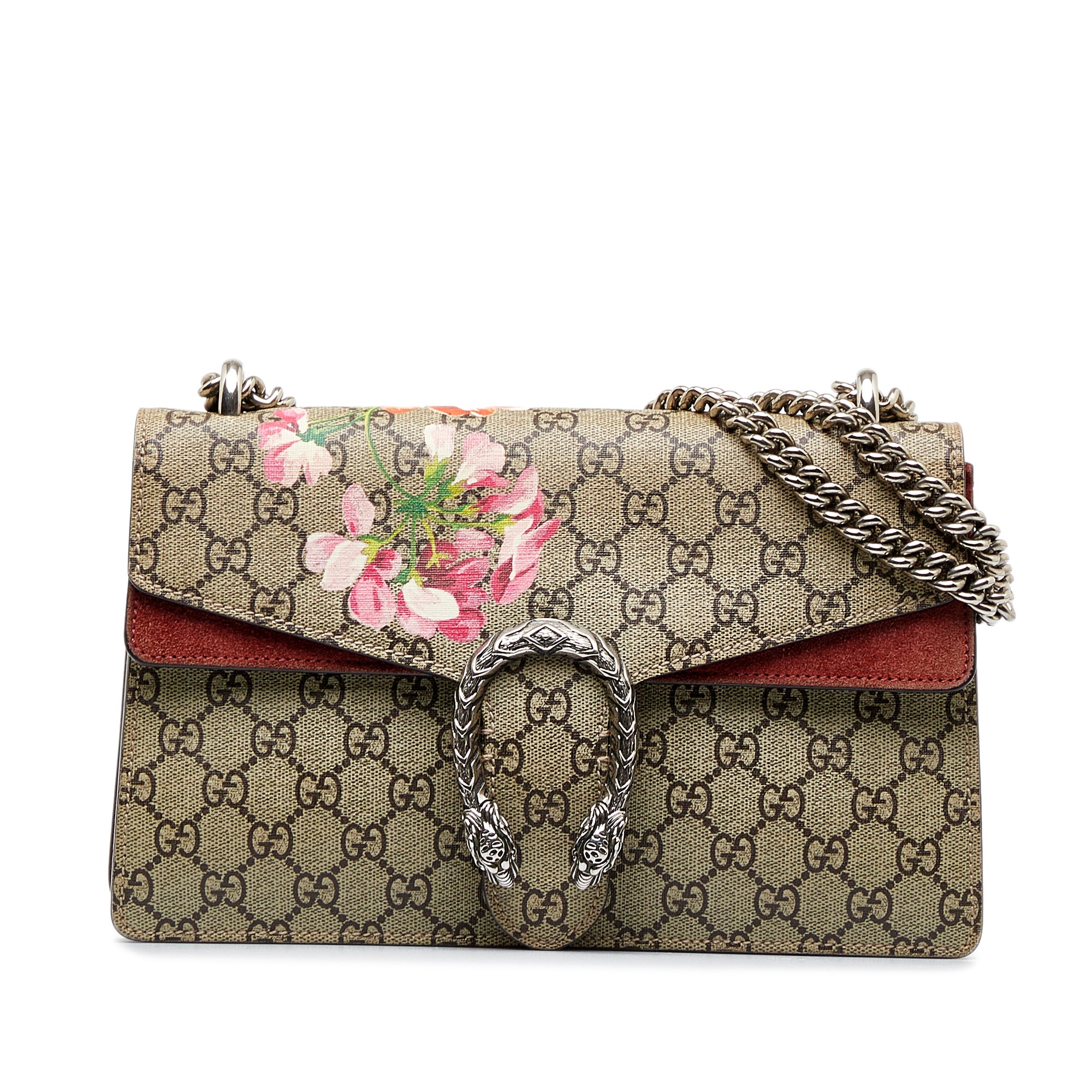 Flower Lock Compact Wallet in Coated Canvas, Gold Hardware