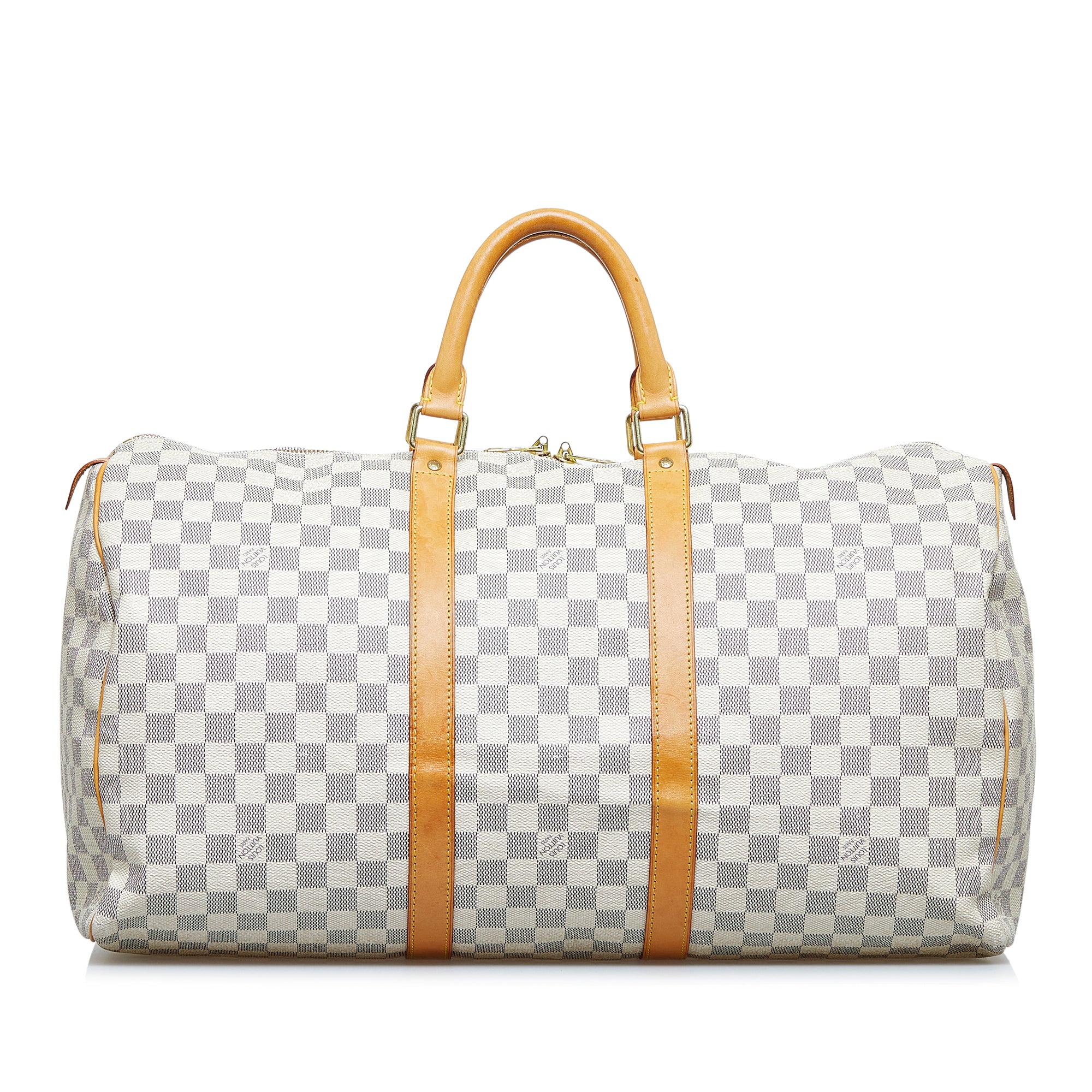 White Louis Vuitton Damier Azur Keepall 50 Travel Bag – Designer Revival
