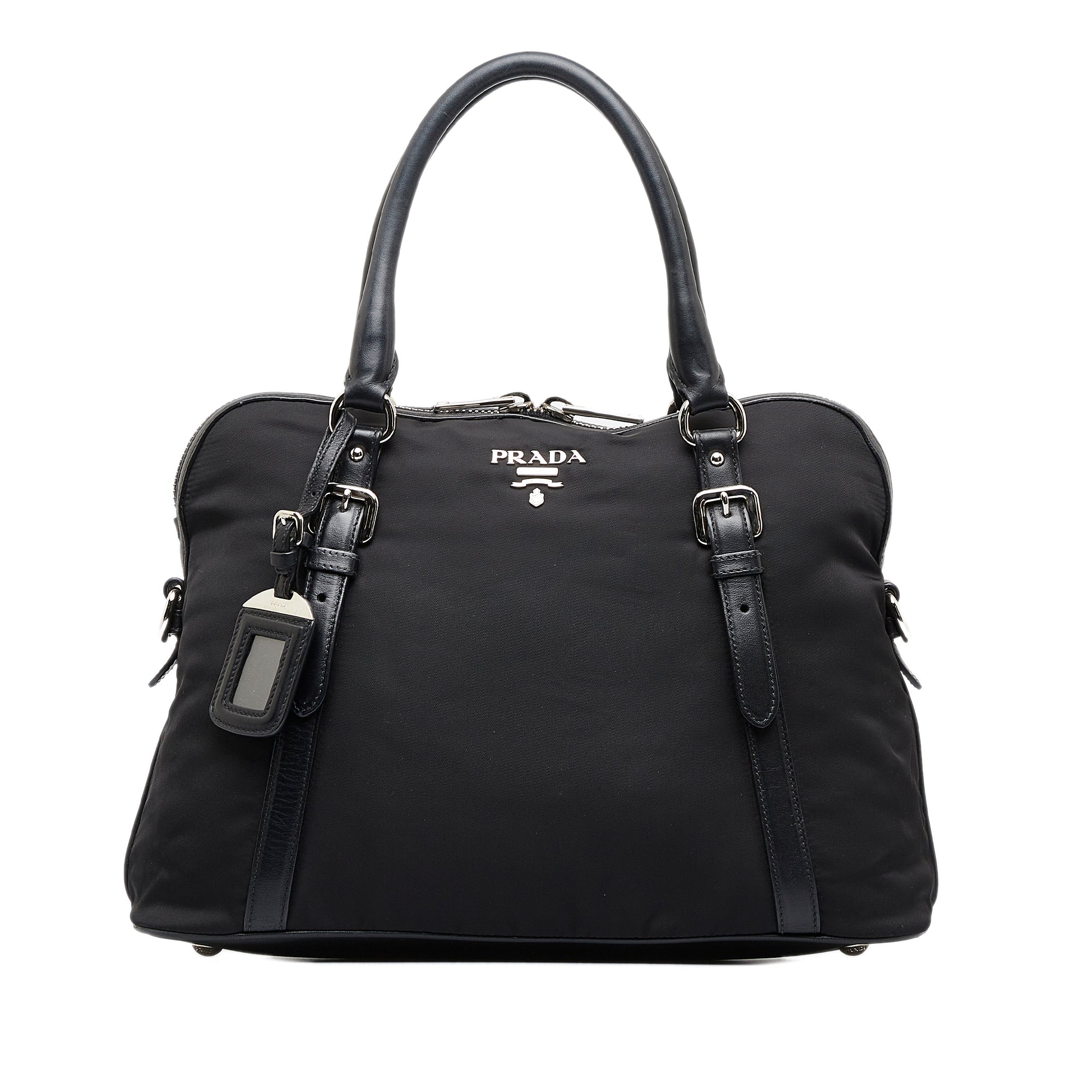 Black Prada Leather Shoulder Bag – Designer Revival