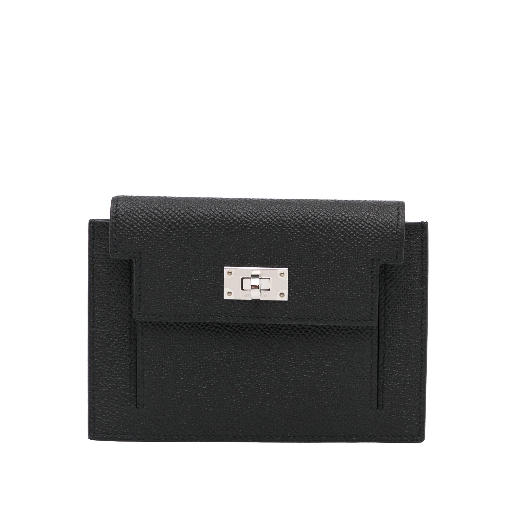 Black Hermes Kelly Pocket Compact Wallet
