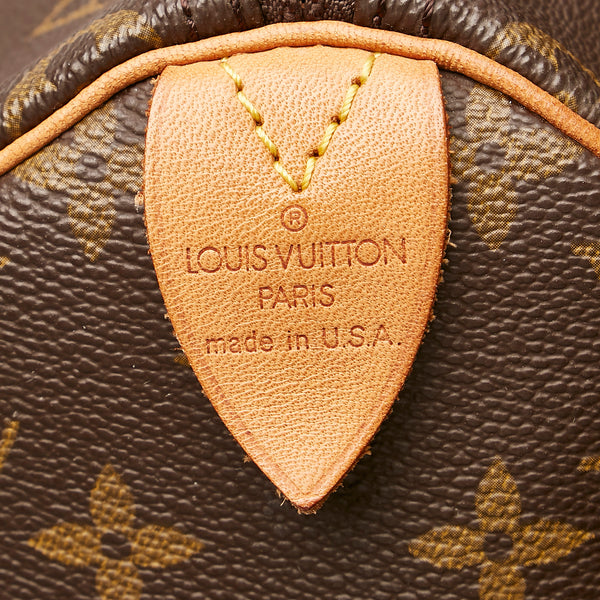 Speedy cloth handbag Louis Vuitton Brown in Cloth - 31659146