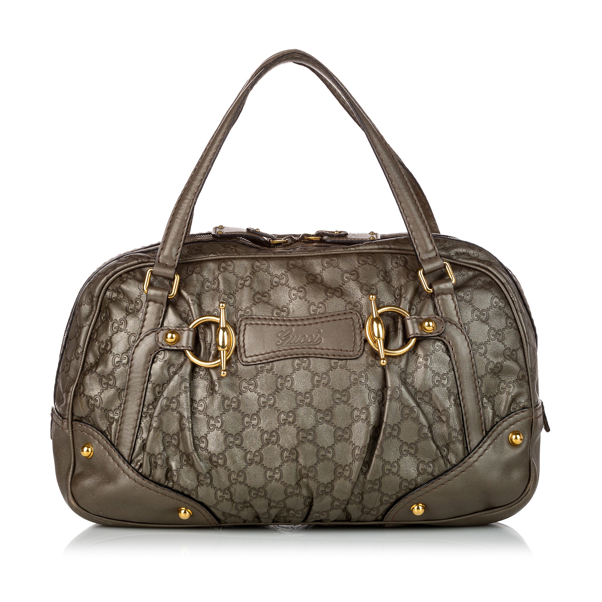 Brown Gucci Guccissima Jockey Boston Bag – Designer Revival