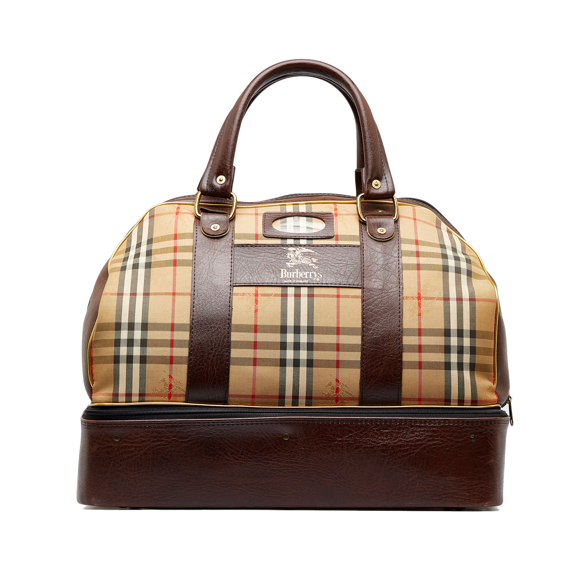 Burberry Haymarket Holdall Bag in Brown for Men