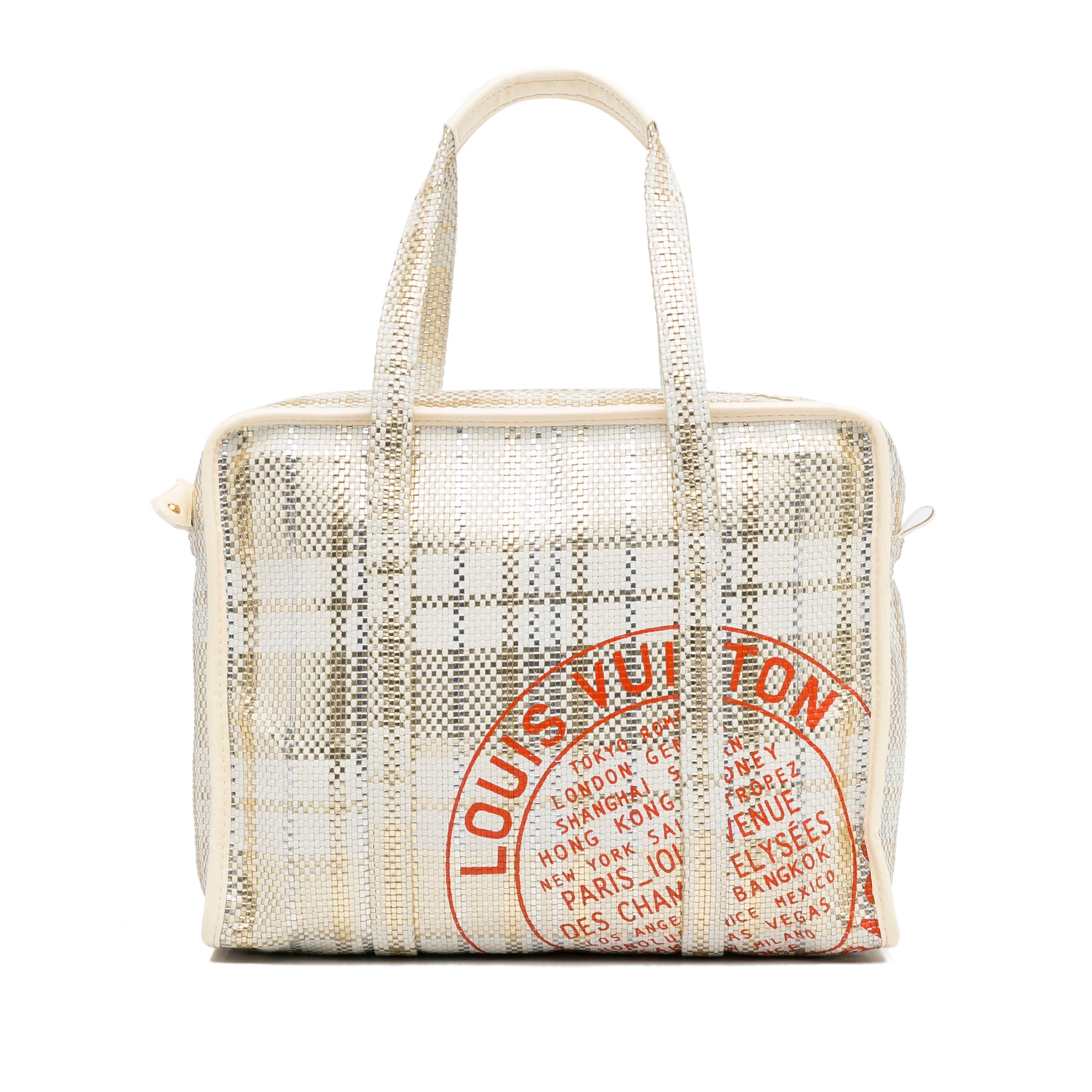 White Louis Vuitton Braided Street Shopper PM Handbag – Designer Revival
